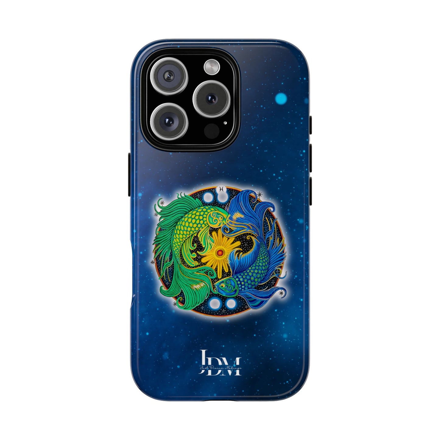 Pisces Zodiac Tough Phone Case – Hand-Drawn Celestial Design (Non-AI)