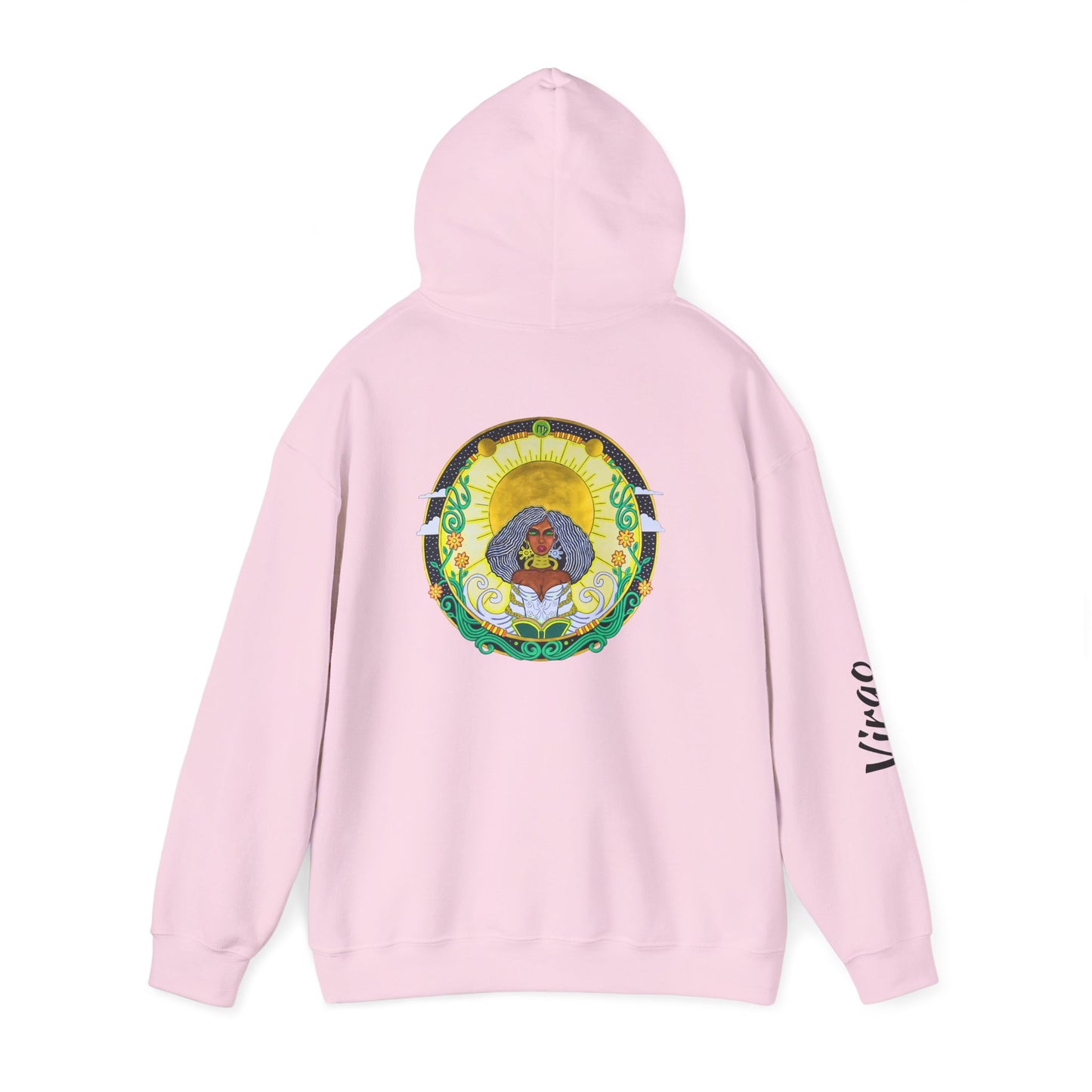 Virgo Zodiac Hoodie – Hand-Drawn Celestial Design (Non-AI)