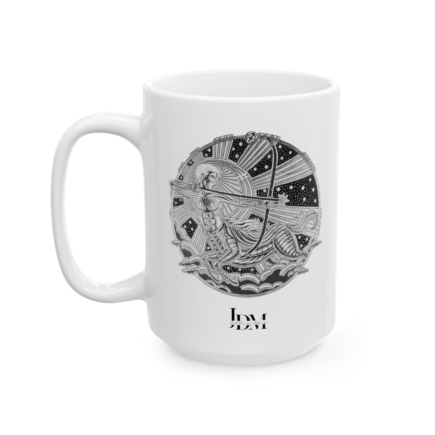 Sagittarius Zodiac Mug – Hand-Drawn Celestial Design (Non-AI) Universal