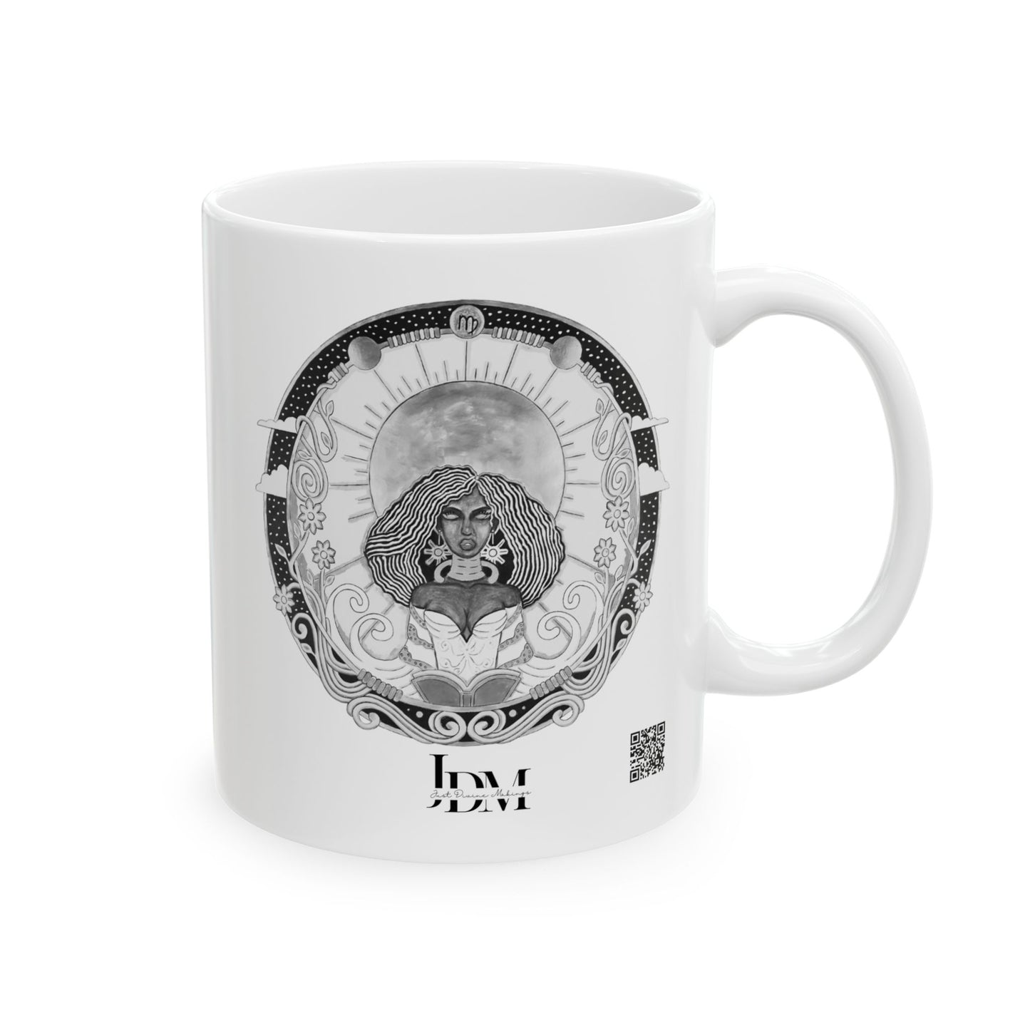 Virgo Zodiac Mug – Hand-Drawn Celestial Design (Non-AI) Universal