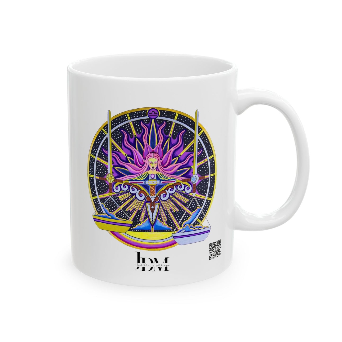 Libra Zodiac Mug – Hand-Drawn Celestial Design (Non-AI)