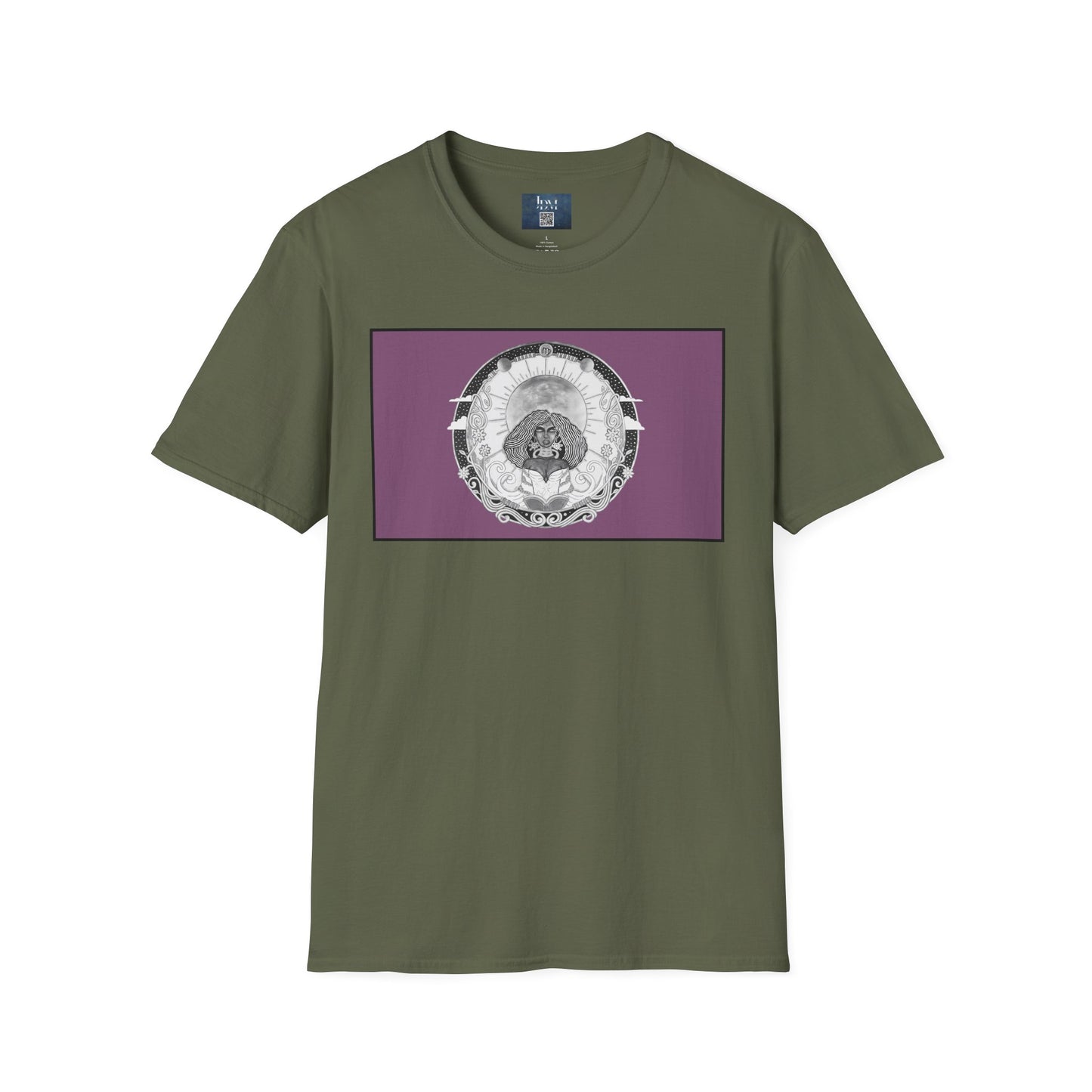 Virgo Zodiac Crew Neck T-Shirt – Hand-Drawn Celestial Design (Non-AI) Universal