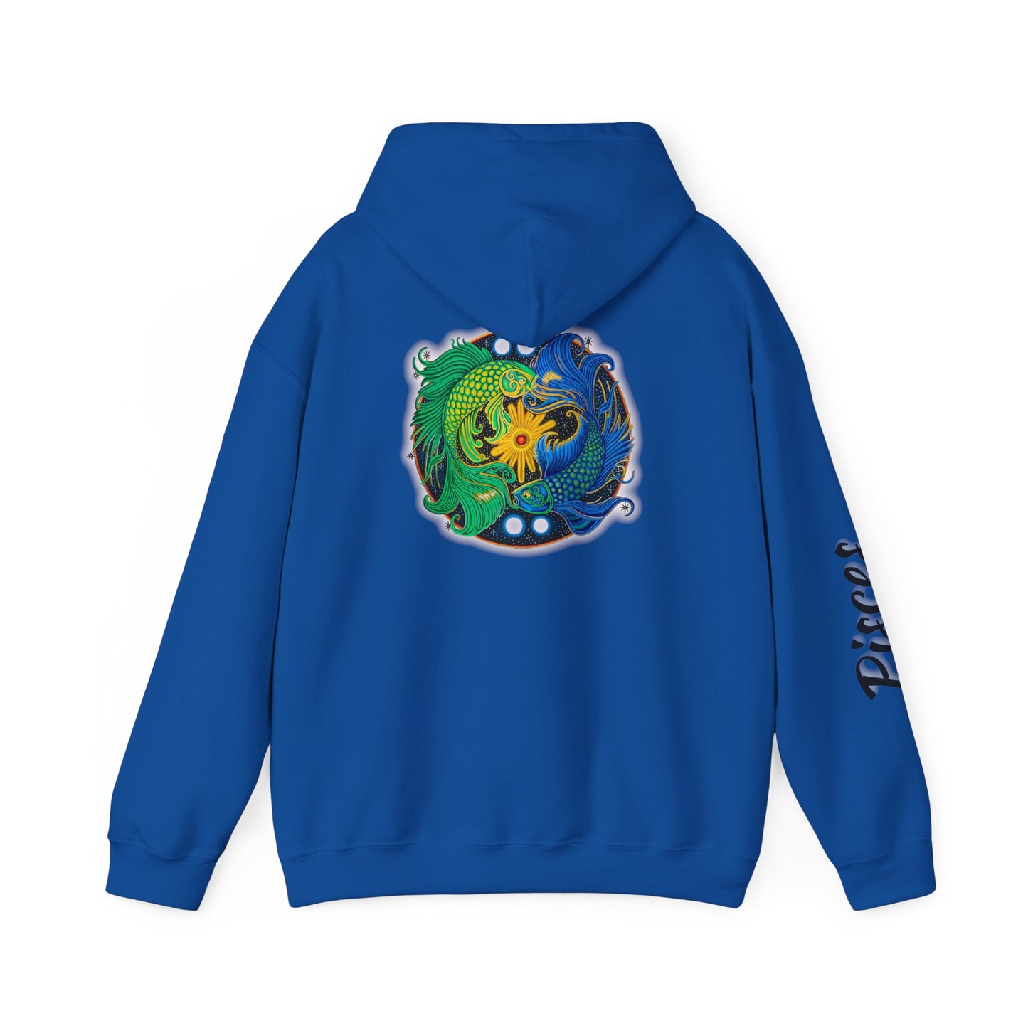 Pisces Zodiac Hoodie – Hand-Drawn Celestial Design (Non-AI)