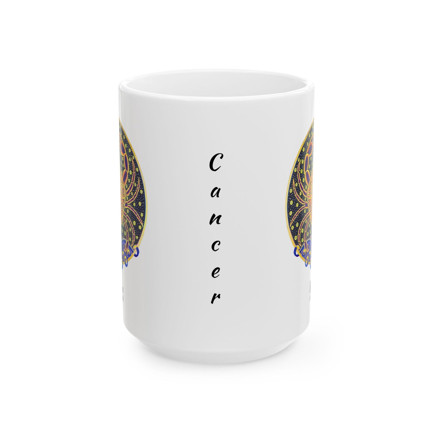 Cancer Zodiac Mug – Hand-Drawn Celestial Design (Non-AI)