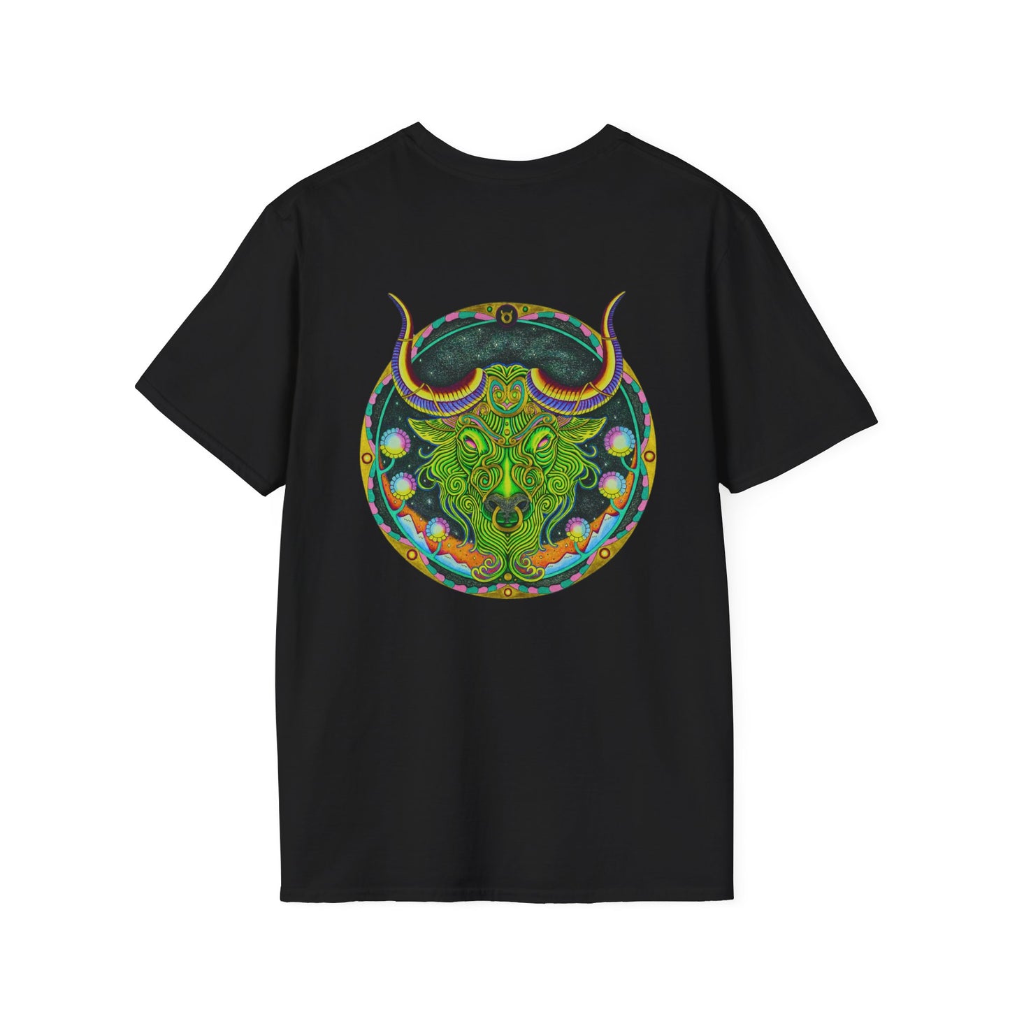 Taurus Zodiac Softstyle  T-Shirt - Hand-Drawn Celestial Design (Non-AI)