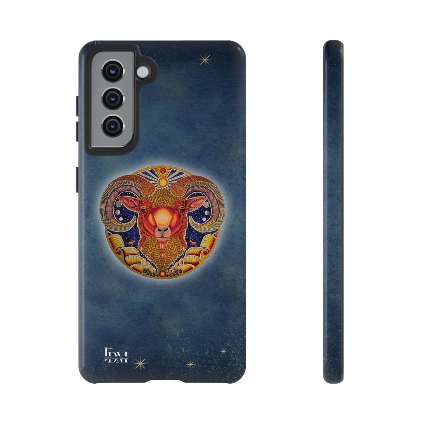 Aries Zodiac Phone Case - Hand-Drawn Celestial Design (Non-AI)