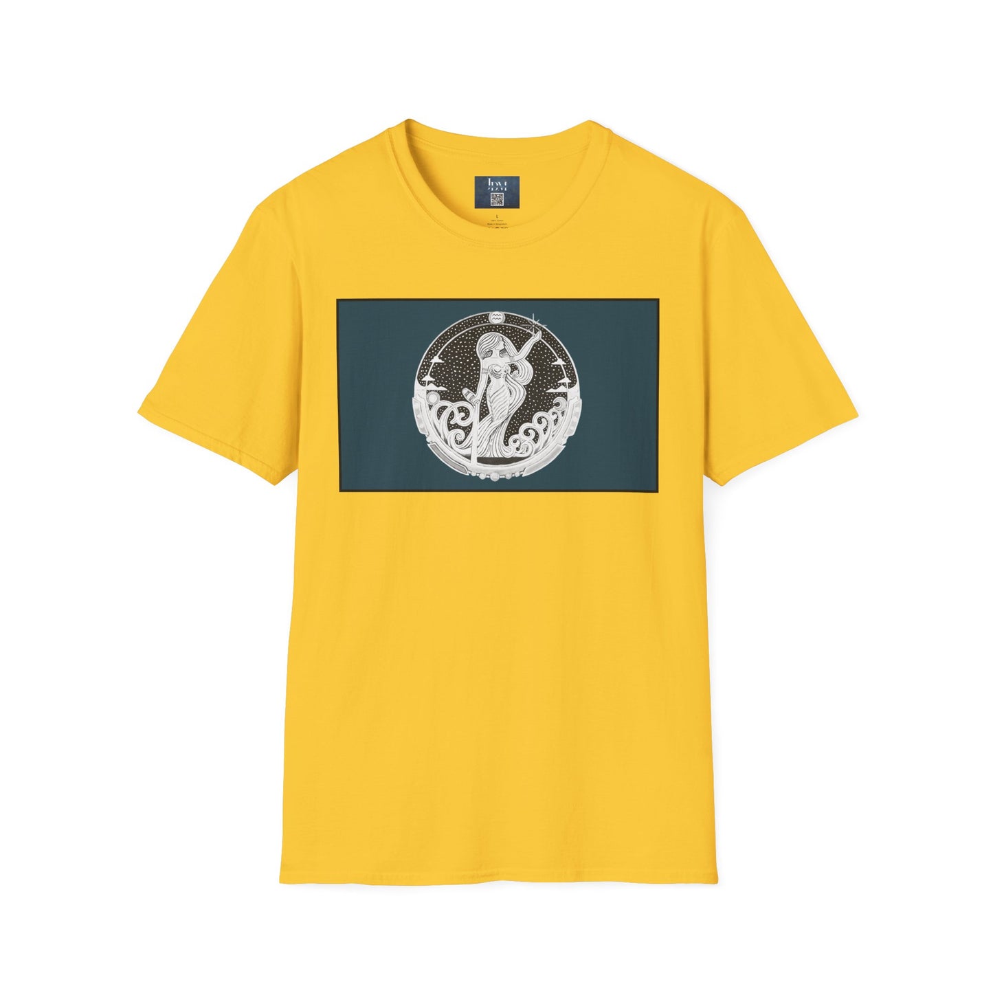 Aquarius Zodiac Crew Neck T-Shirt – Hand-Drawn Celestial Design (Non-AI) Universal