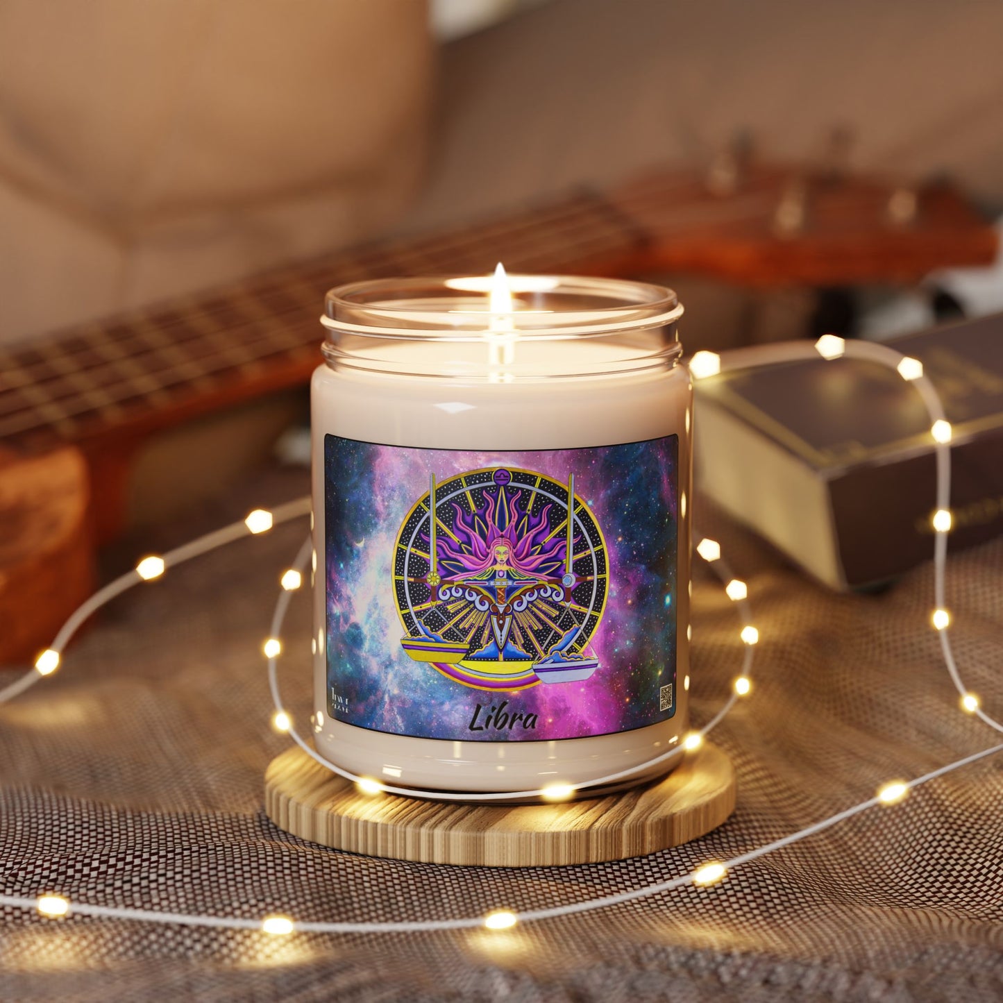Libra Zodiac Soy Candle – Hand-Drawn Celestial Design (Non-AI)