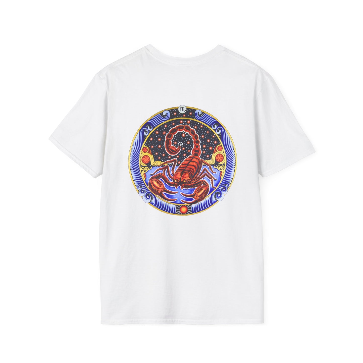 Scorpio Zodiac Crew Neck T-Shirt – Hand-Drawn Celestial Design (Non-AI)