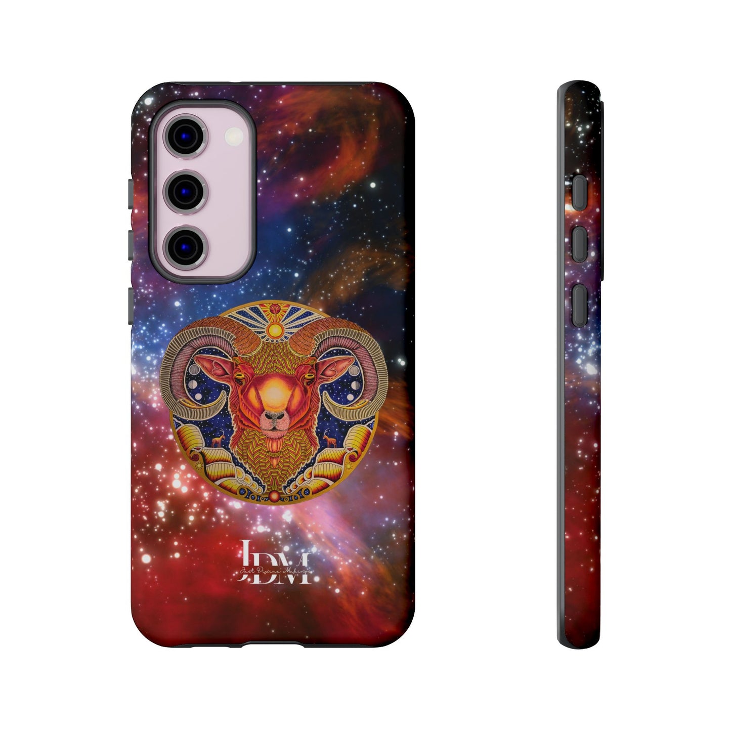 Aries Zodiac Tough Phone Case – Hand-Drawn Celestial Design (Non-AI)