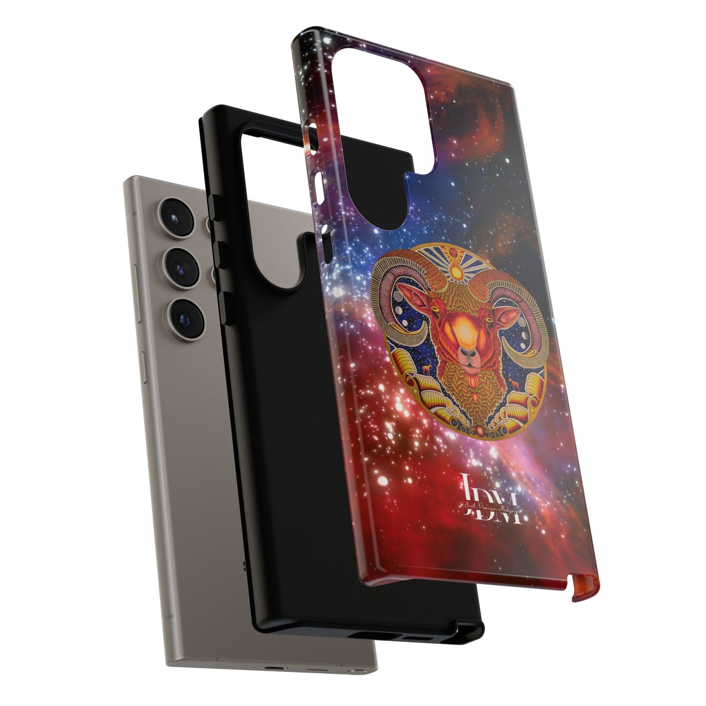 Aries Zodiac Tough Phone Case – Hand-Drawn Celestial Design (Non-AI)