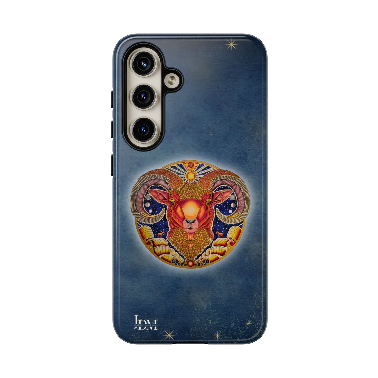 Aries Zodiac Phone Case - Hand-Drawn Celestial Design (Non-AI)