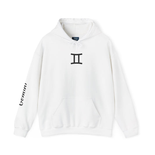 Gemini Zodiac Hoodie - Hand-Drawn Celestial Design (Non-AI)