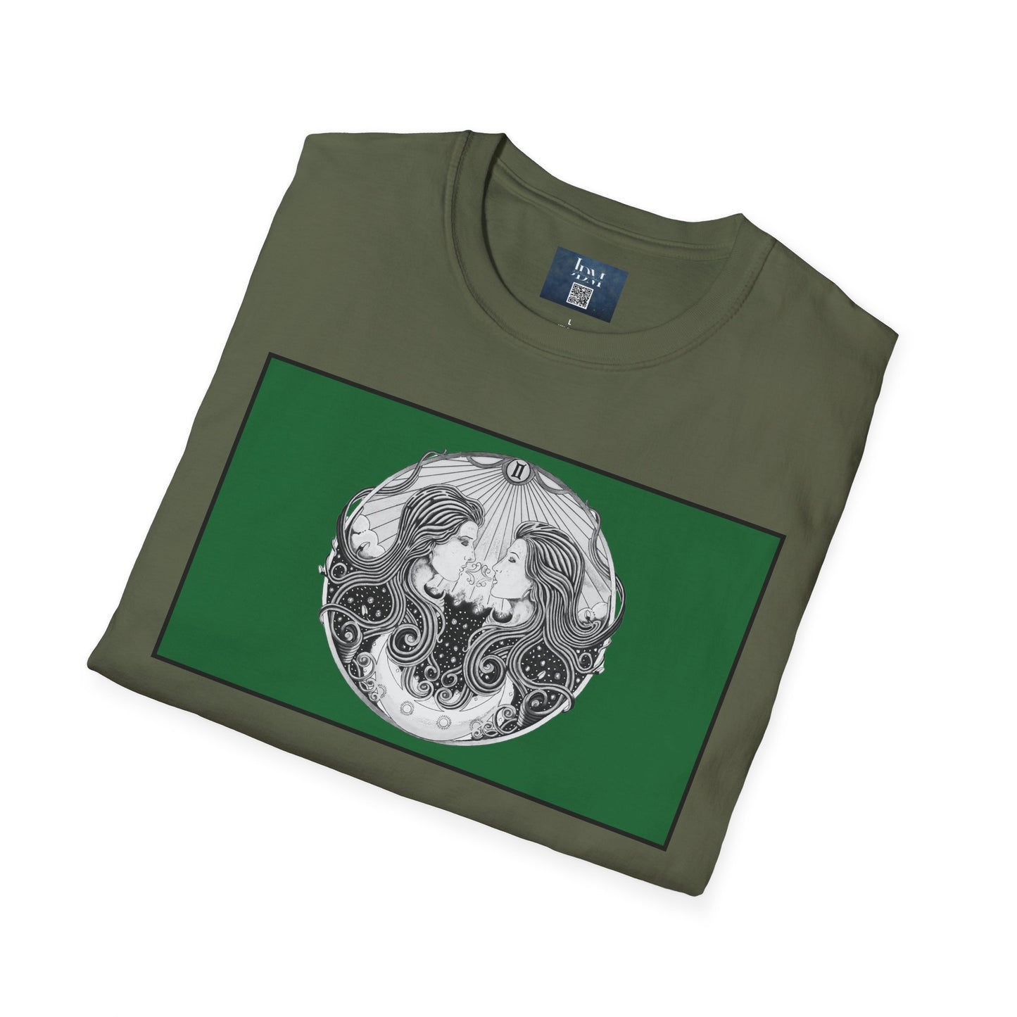 Gemini Zodiac Softstyle T-Shirt - Hand-Drawn Celestial Design (Non-AI) Universal