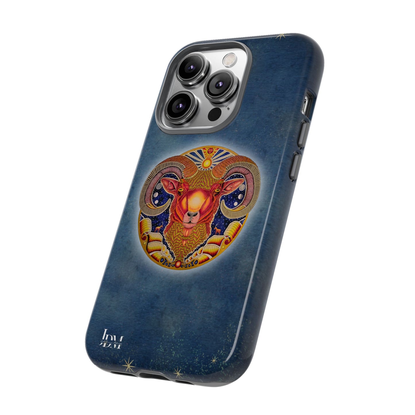 Aries Zodiac Phone Case - Hand-Drawn Celestial Design (Non-AI)