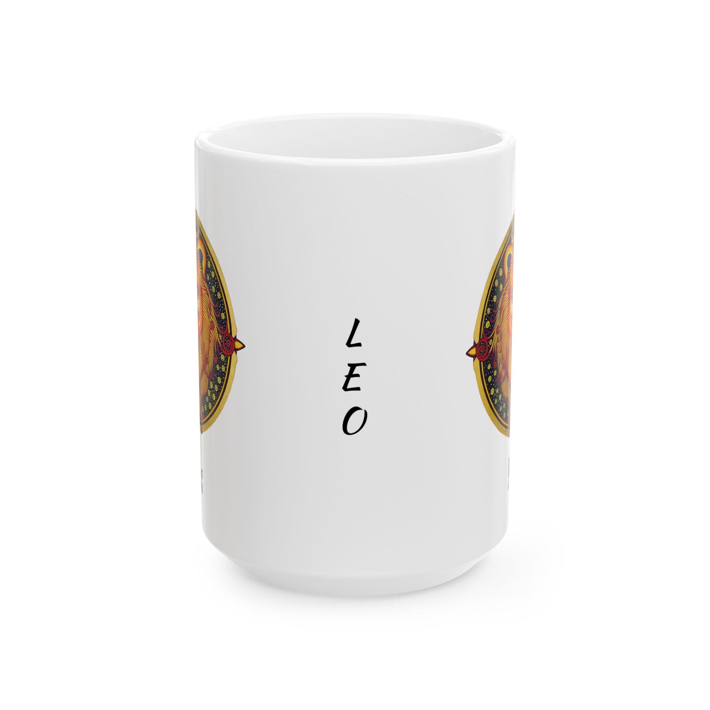 Leo Zodiac Mug – Hand-Drawn Celestial Design (Non-AI)