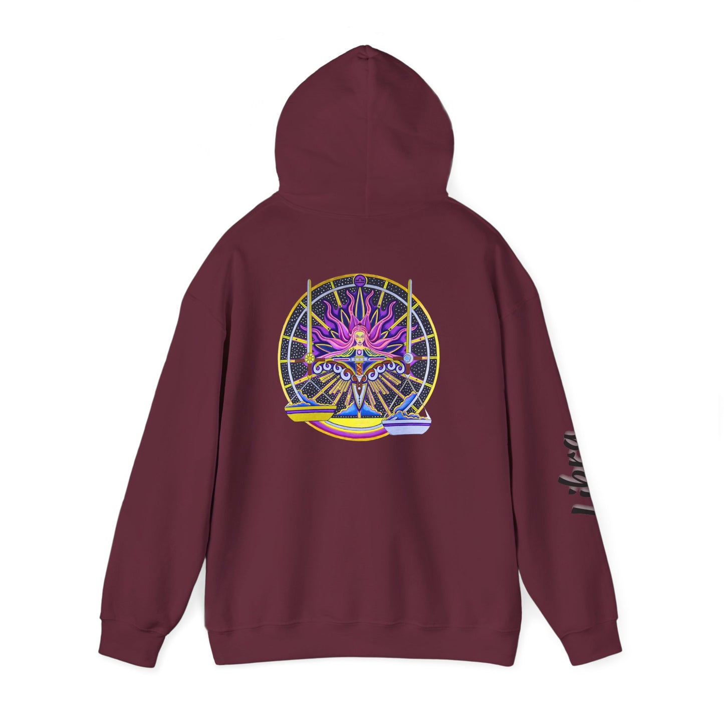 Libra Zodiac Hoodie – Hand-Drawn Celestial Design (Non-AI)