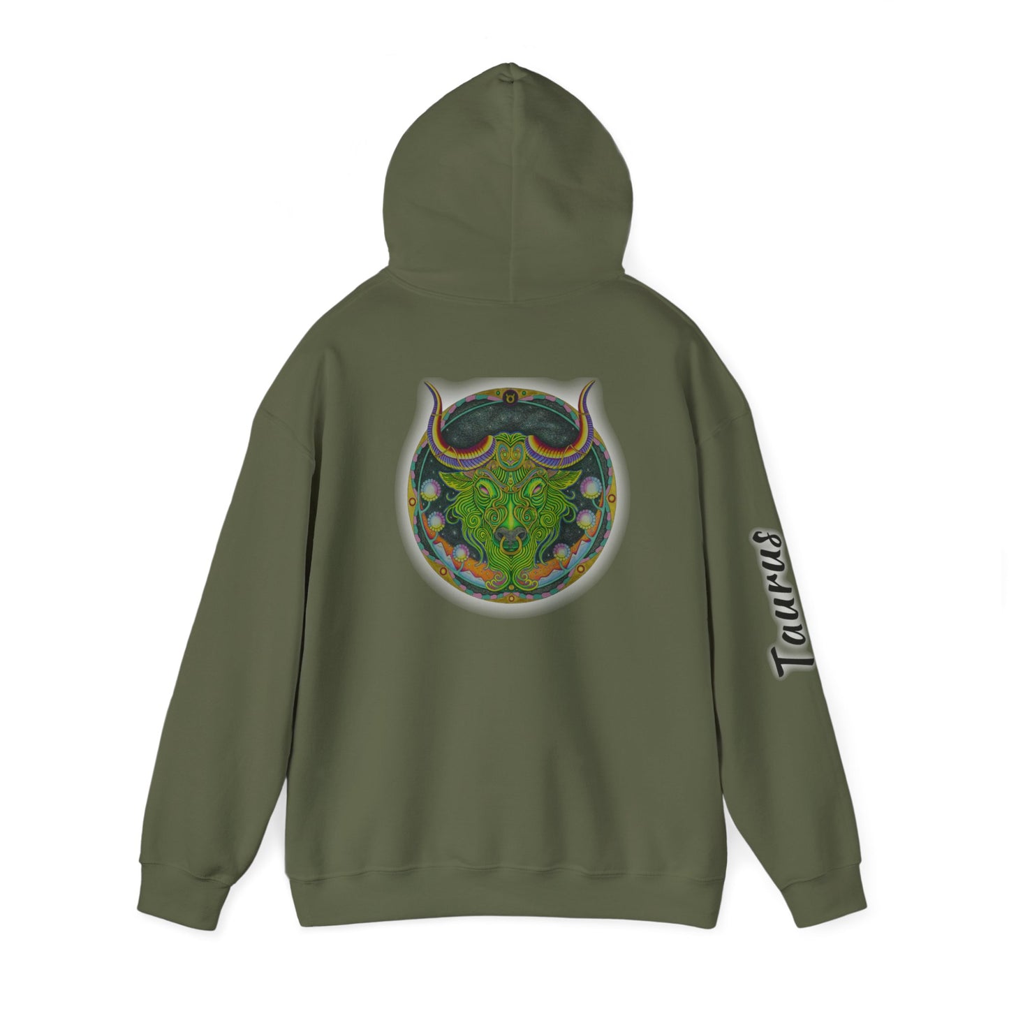 Taurus Zodiac Hoodie - Hand-Drawn Celestial Design (Non-AI)