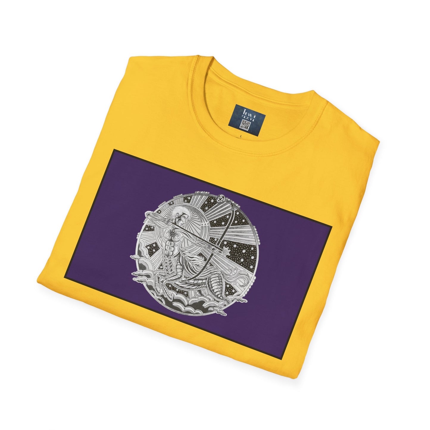 Sagittarius Zodiac Crew Neck T-Shirt – Hand-Drawn Celestial Design (Non-AI) Universal