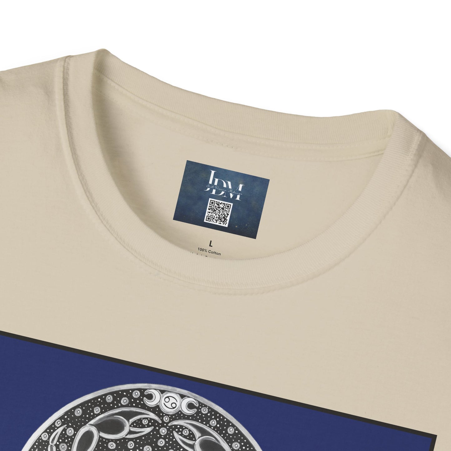 Cancer Zodiac Crew Neck T-Shirt – Hand-Drawn Celestial Design (Non-AI) Universal