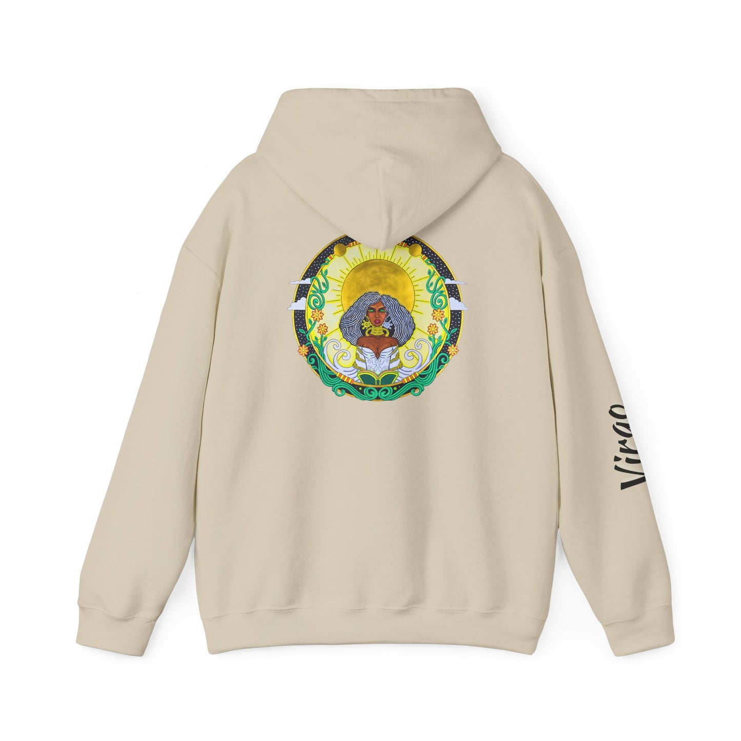 Virgo Zodiac Hoodie – Hand-Drawn Celestial Design (Non-AI)