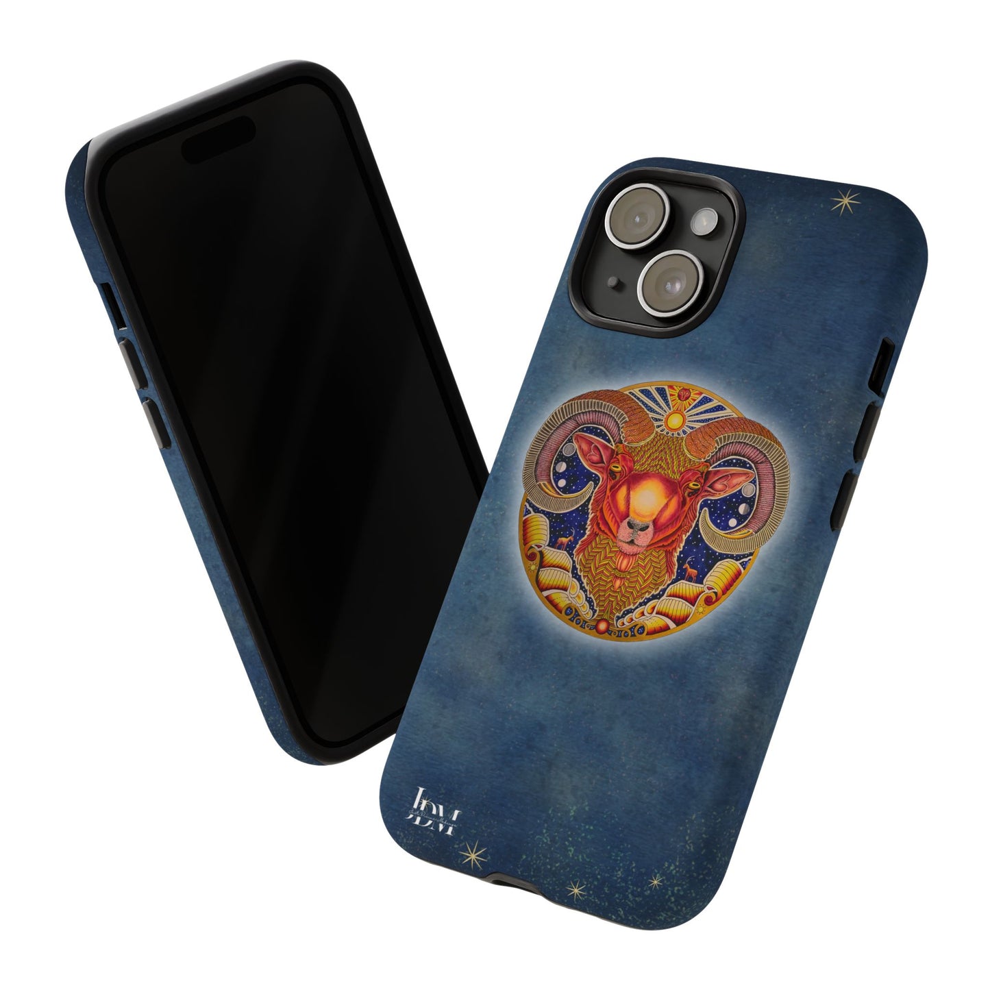 Aries Zodiac Phone Case - Hand-Drawn Celestial Design (Non-AI)