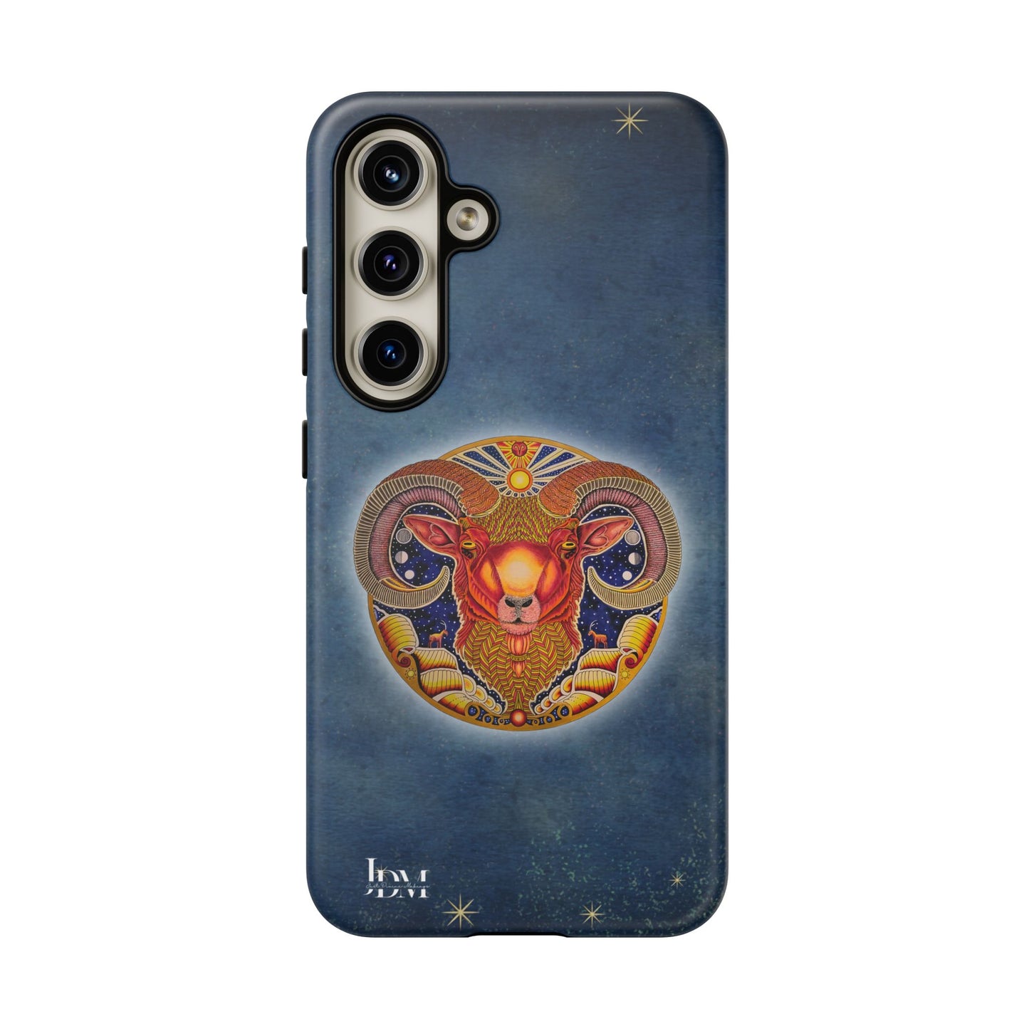 Aries Zodiac Phone Case - Hand-Drawn Celestial Design (Non-AI)