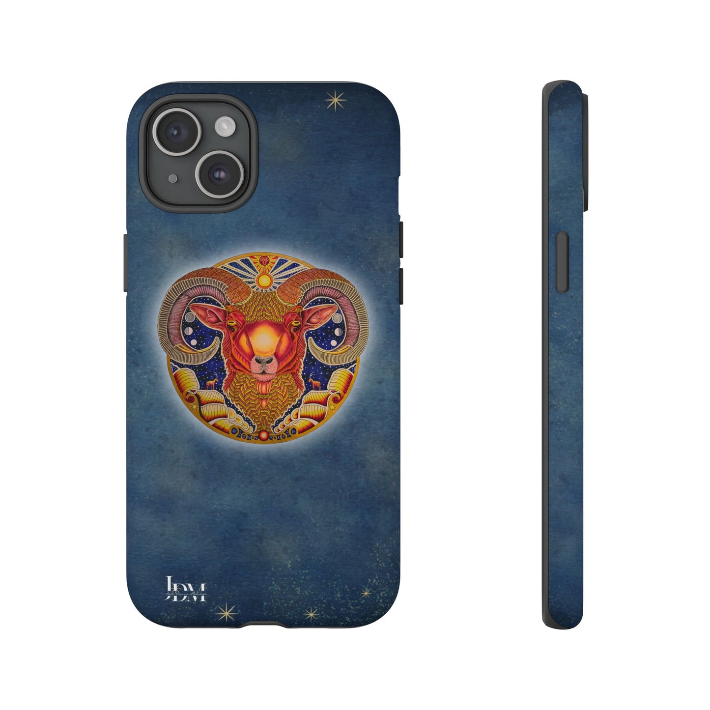 Aries Zodiac Phone Case - Hand-Drawn Celestial Design (Non-AI)