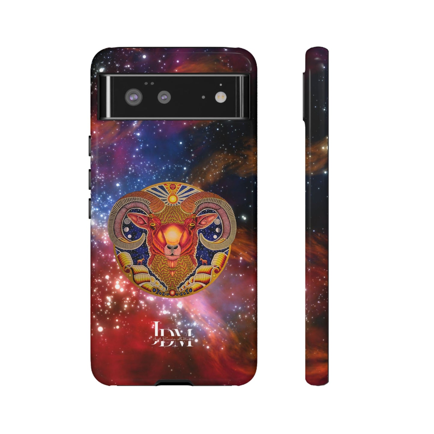 Aries Zodiac Tough Phone Case – Hand-Drawn Celestial Design (Non-AI)