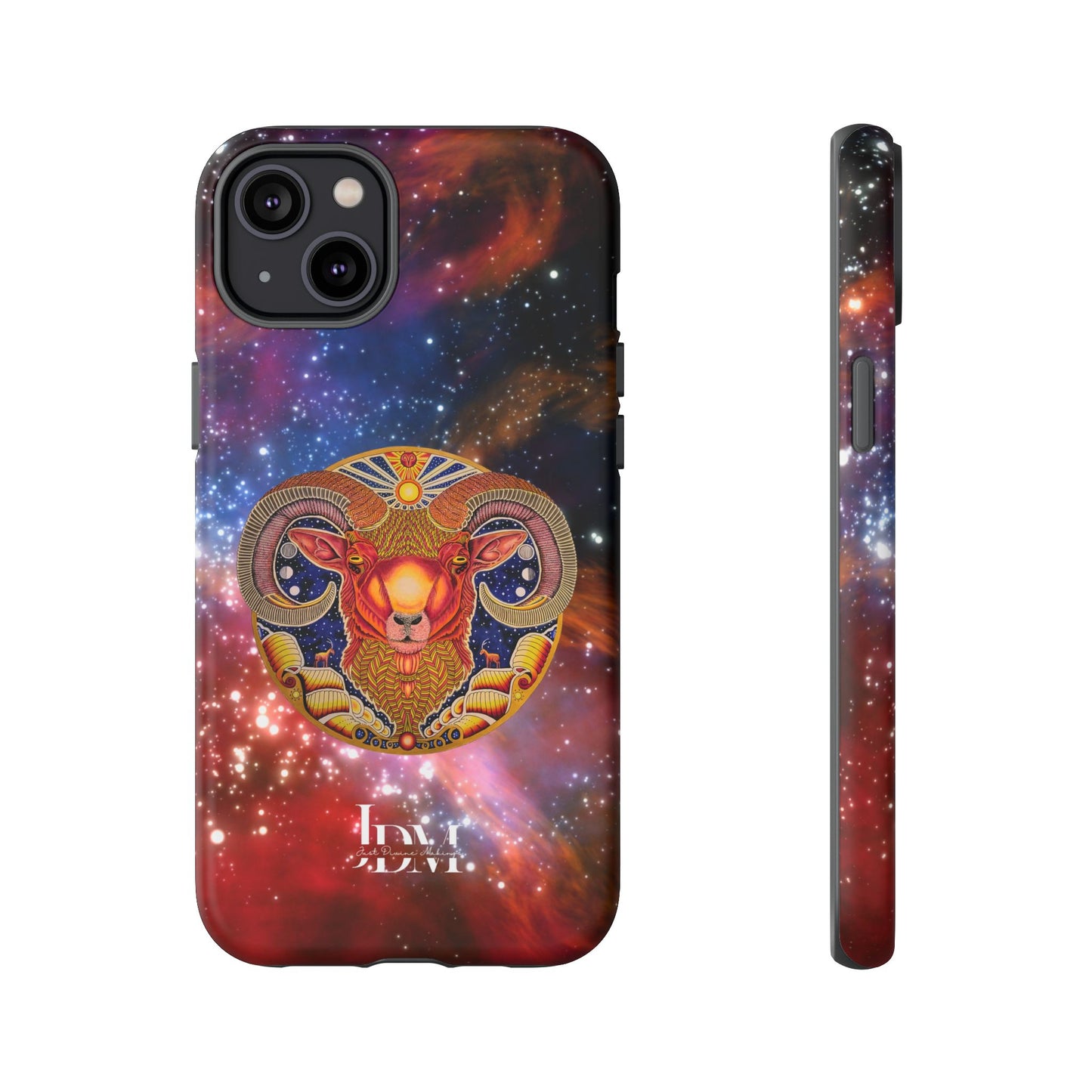Aries Zodiac Tough Phone Case – Hand-Drawn Celestial Design (Non-AI)