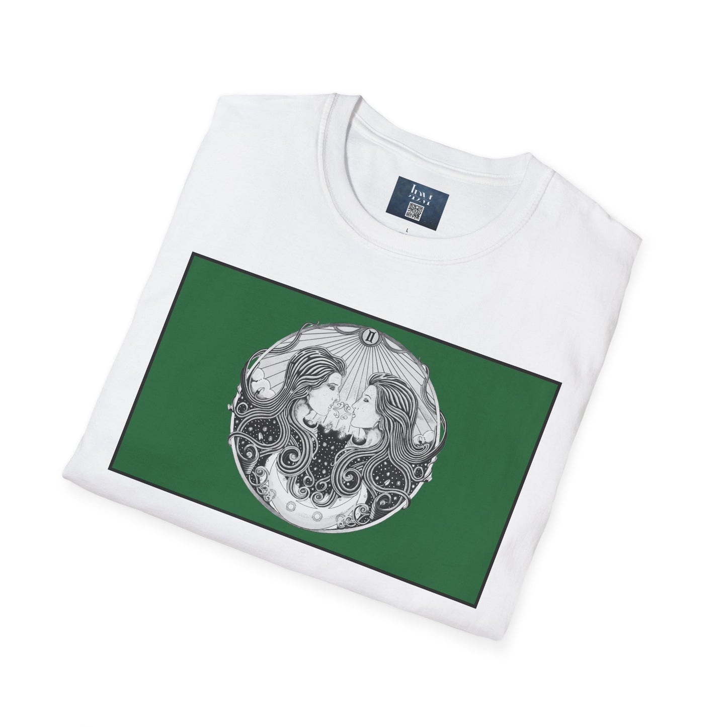 Gemini Zodiac Softstyle T-Shirt - Hand-Drawn Celestial Design (Non-AI) Universal