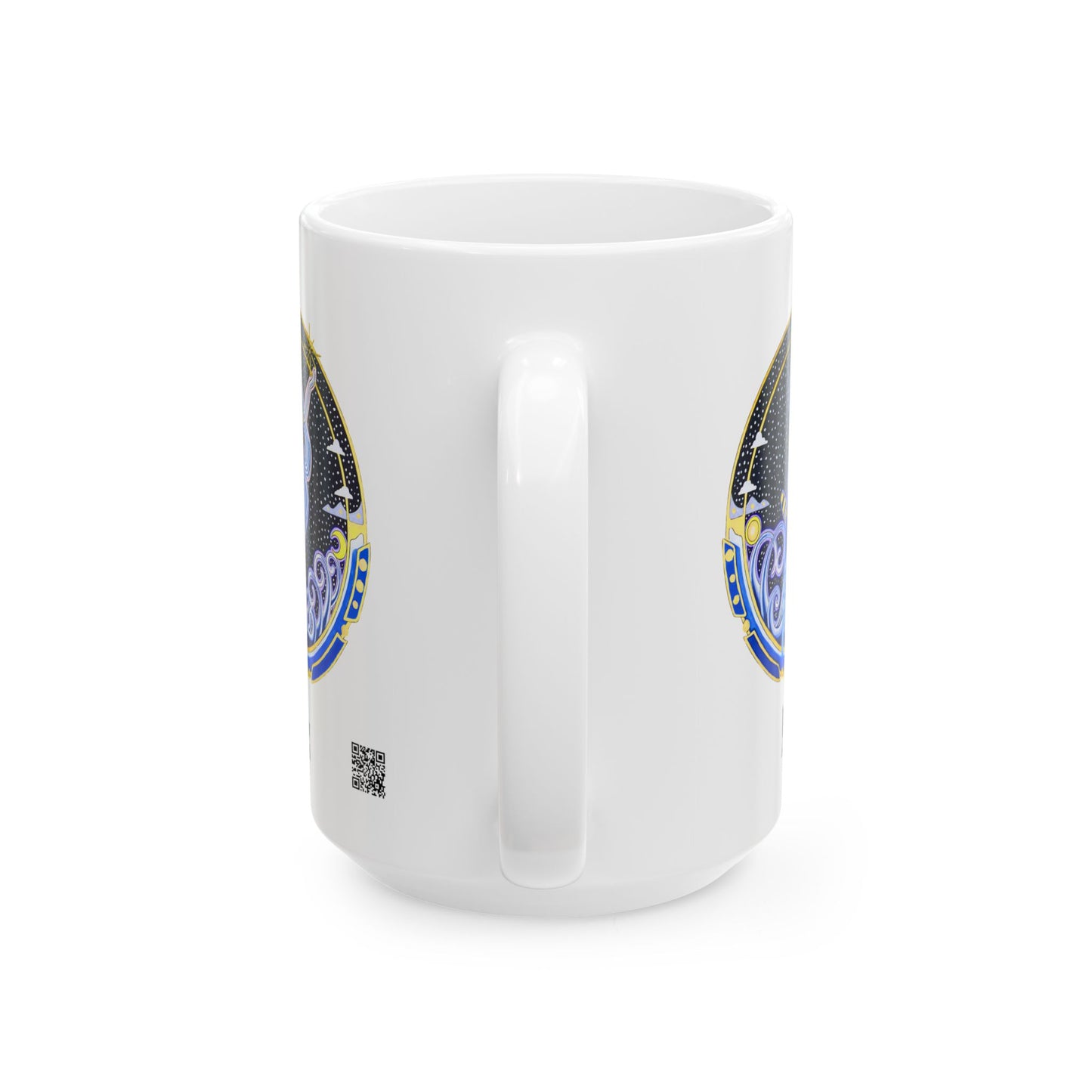 Aquarius Zodiac Mug – Hand-Drawn Celestial Design (Non-AI)