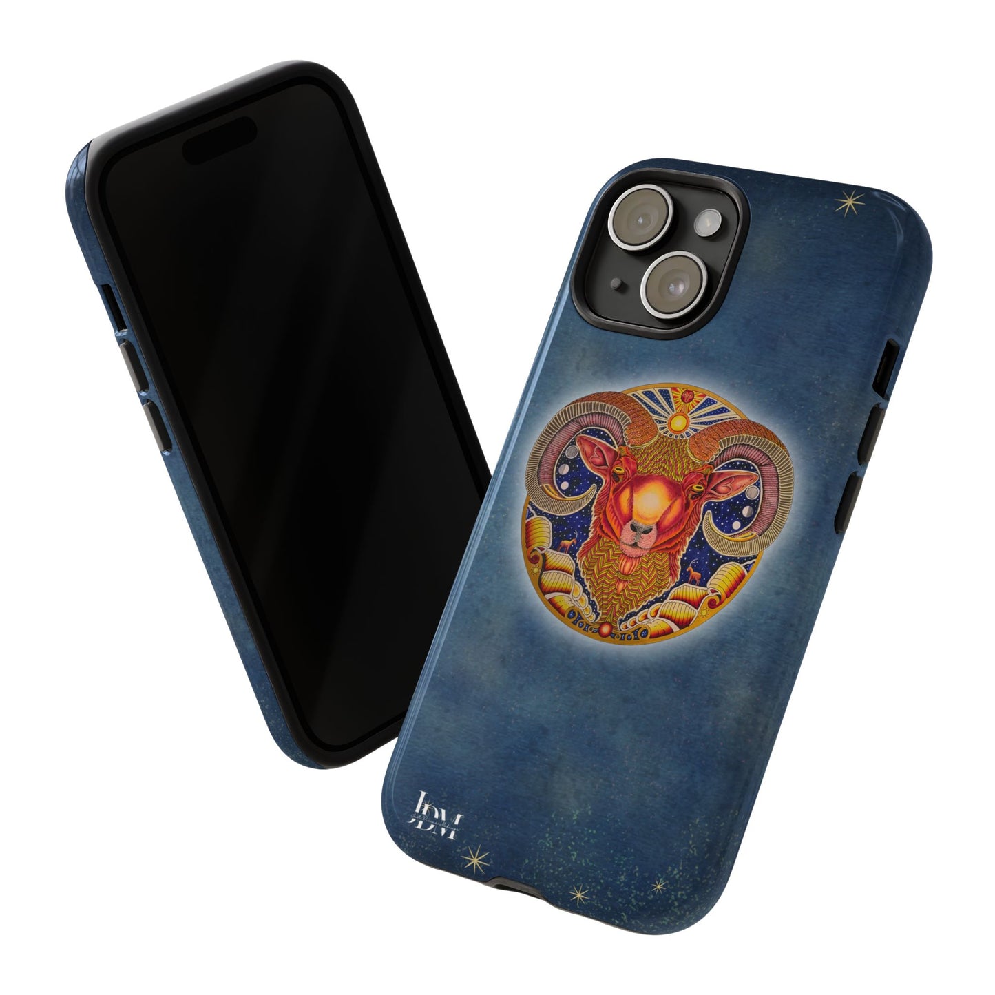 Aries Zodiac Phone Case - Hand-Drawn Celestial Design (Non-AI)