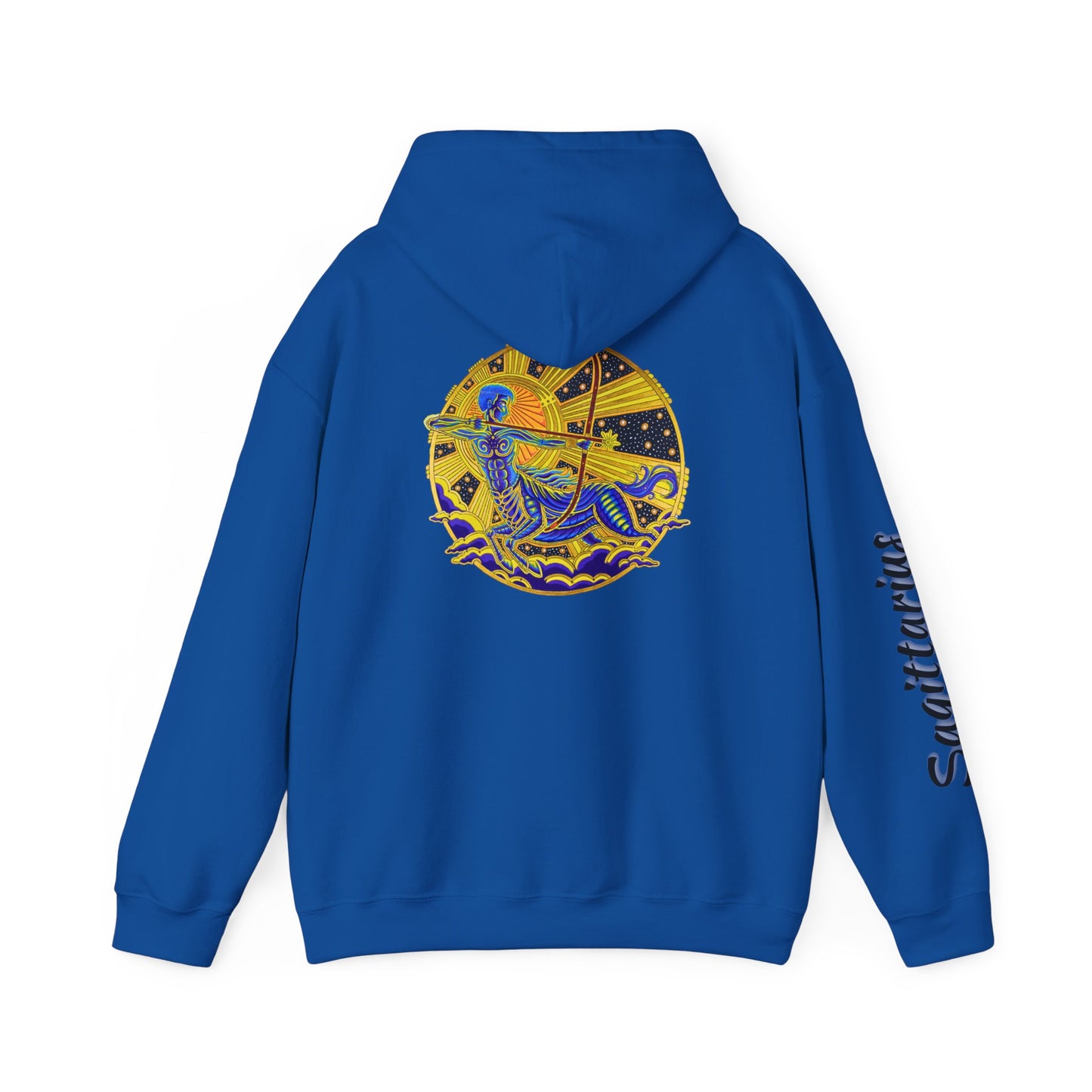 Sagittarius Zodiac Hoodie – Hand-Drawn Celestial Design (Non-AI)