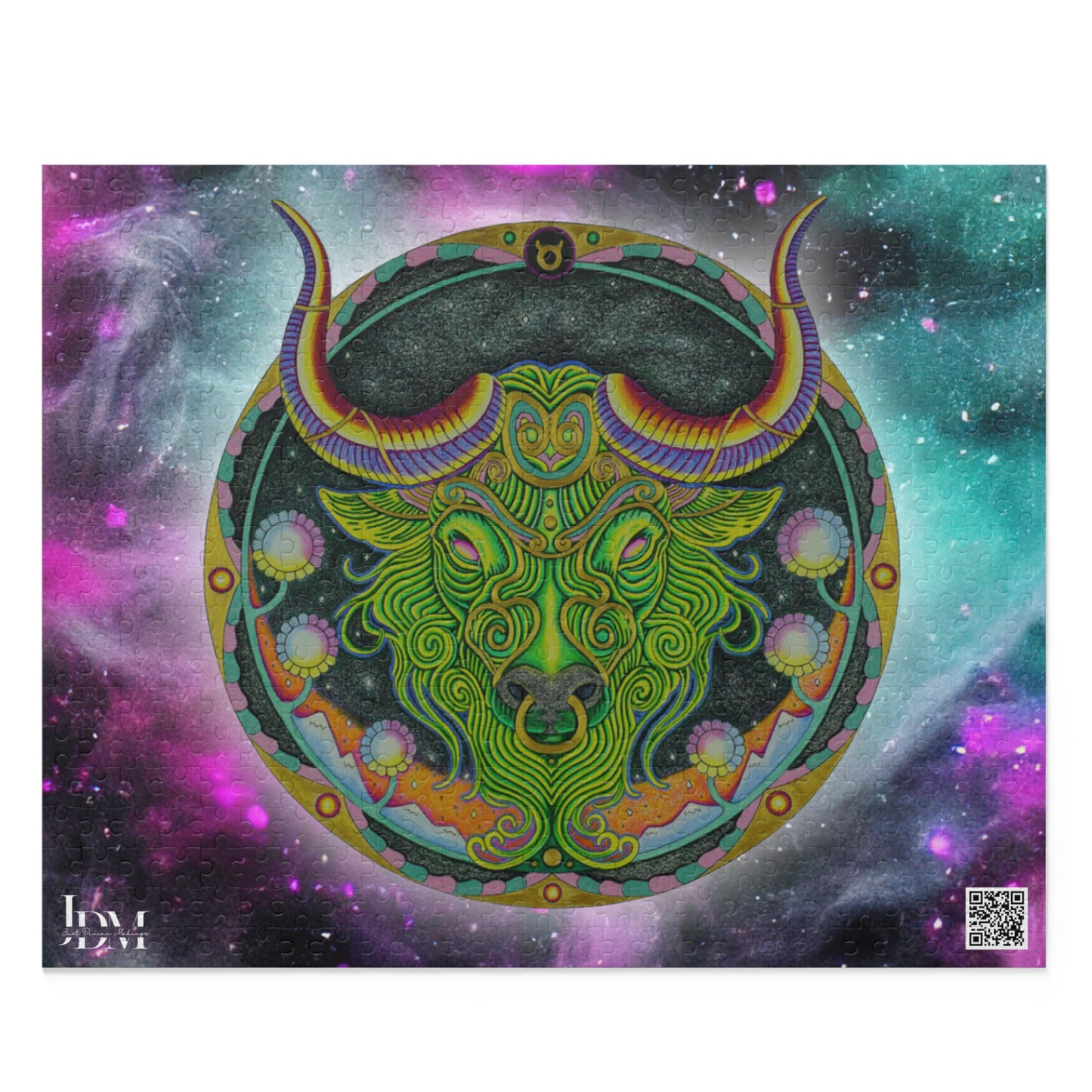 Taurus Zodiac Puzzle - Hand-Drawn Celestial Design (Non-AI)