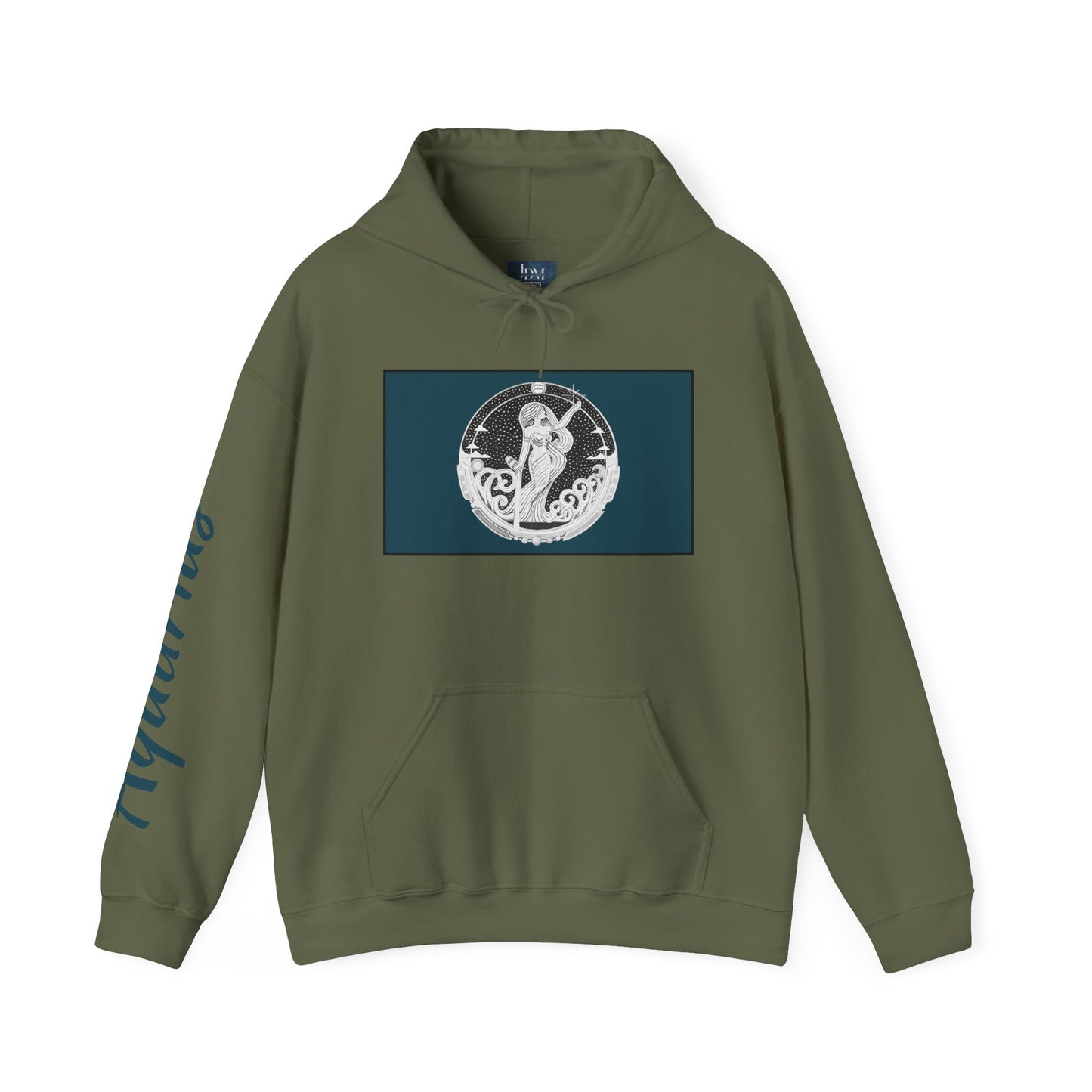 Aquarius Zodiac Hoodie – Hand-Drawn Celestial Design (Non-AI) Universal