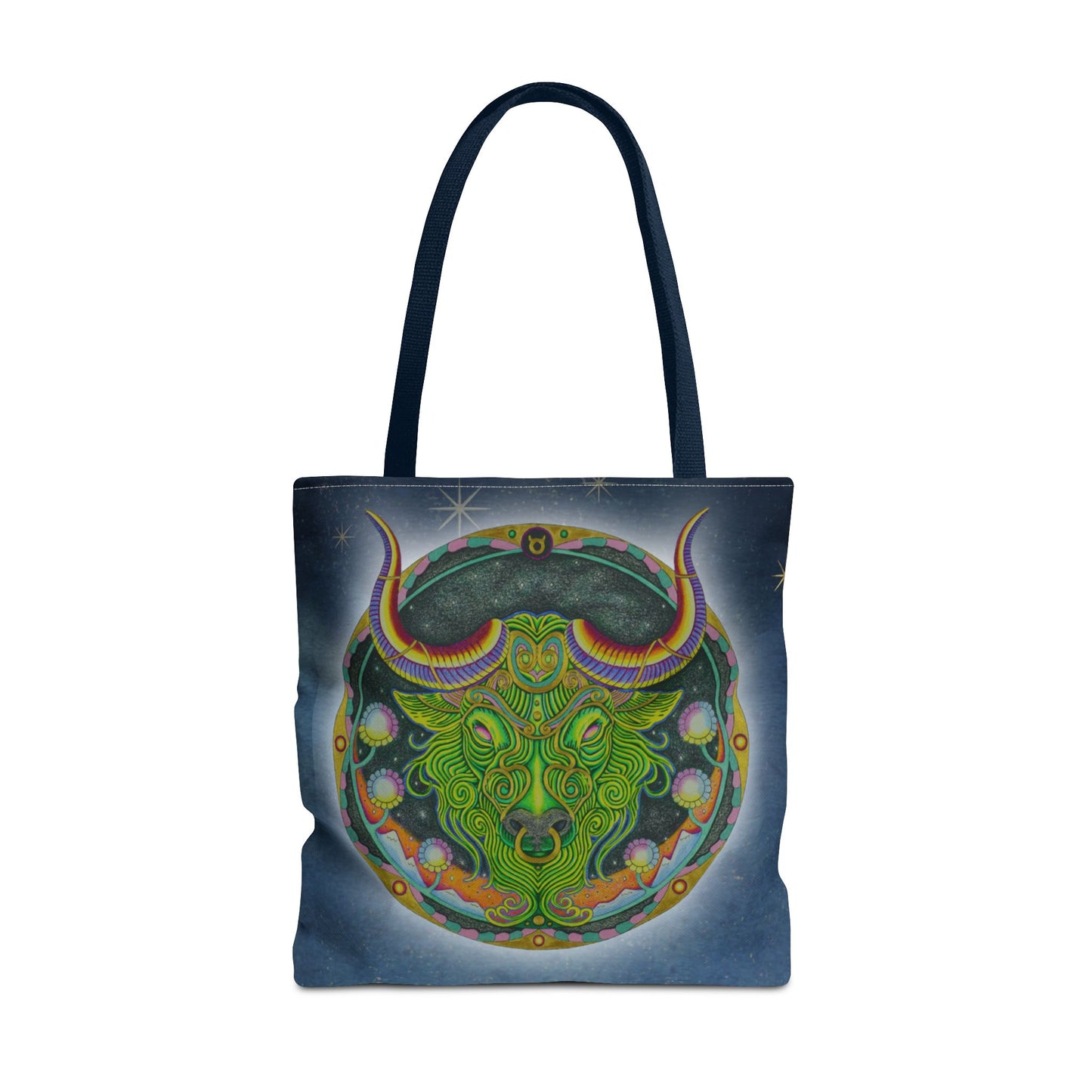 Taurus Zodiac Tote Bag - Hand-Drawn Celestial Design (Non-AI)