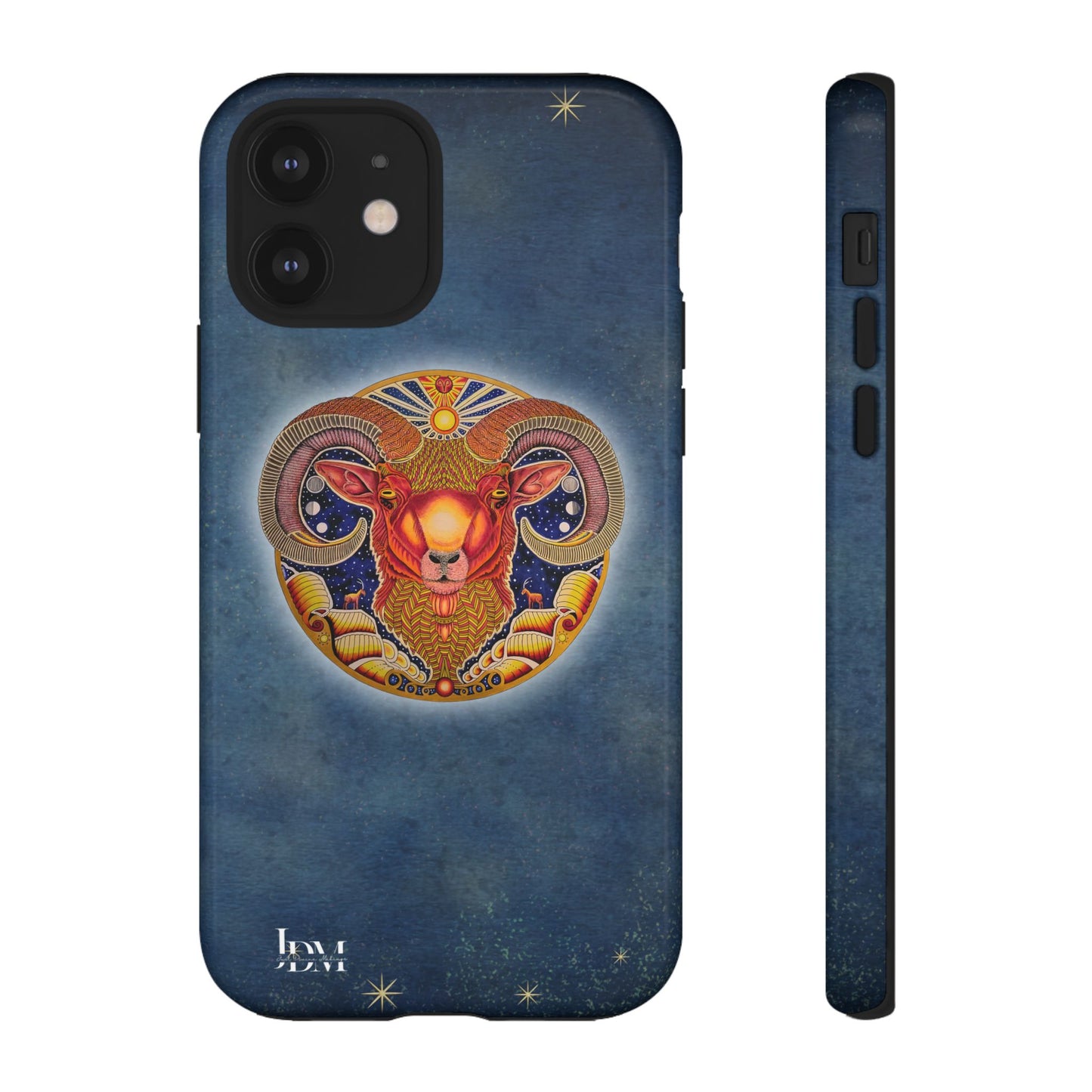 Aries Zodiac Phone Case - Hand-Drawn Celestial Design (Non-AI)