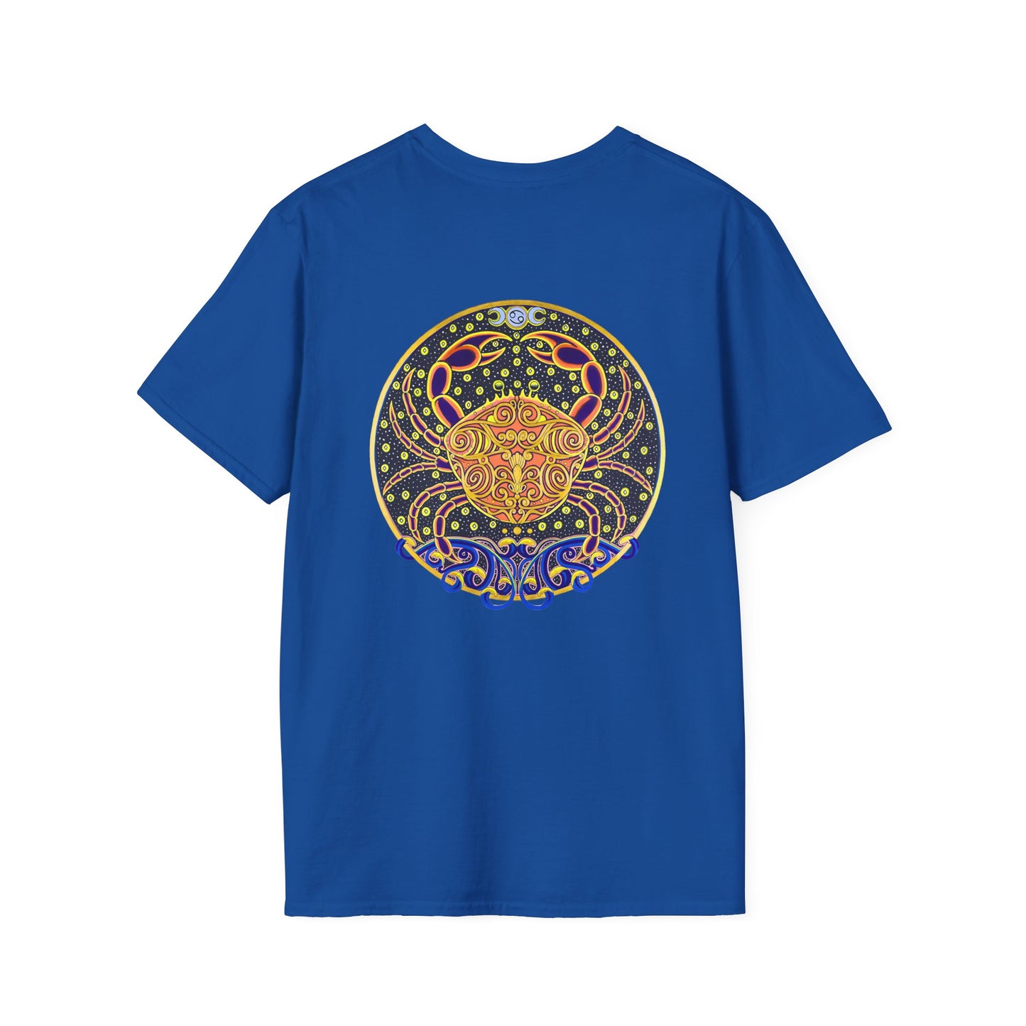 Cancer Zodiac Crew Neck T-Shirt – Hand-Drawn Celestial Design (Non-AI)