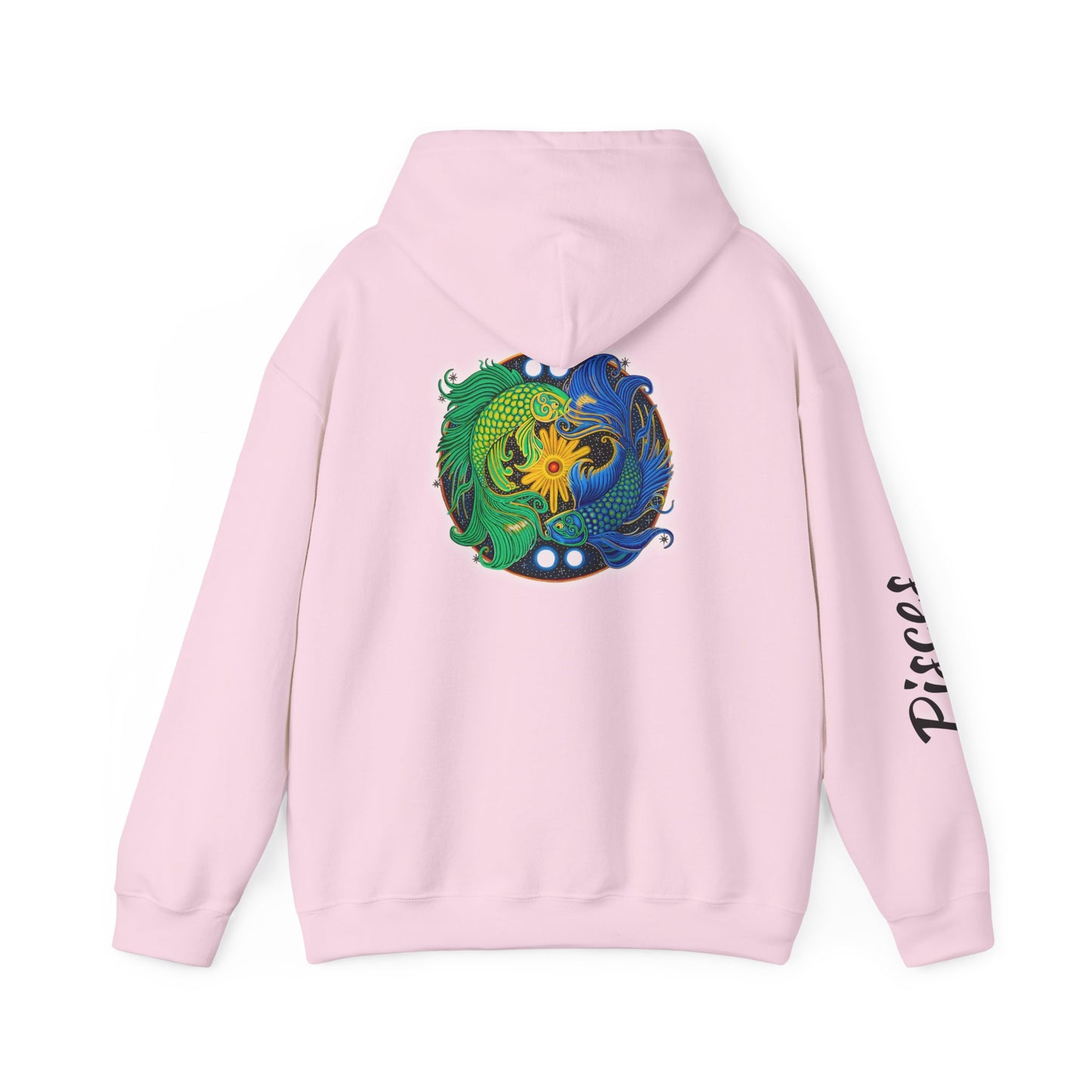 Pisces Zodiac Hoodie – Hand-Drawn Celestial Design (Non-AI)