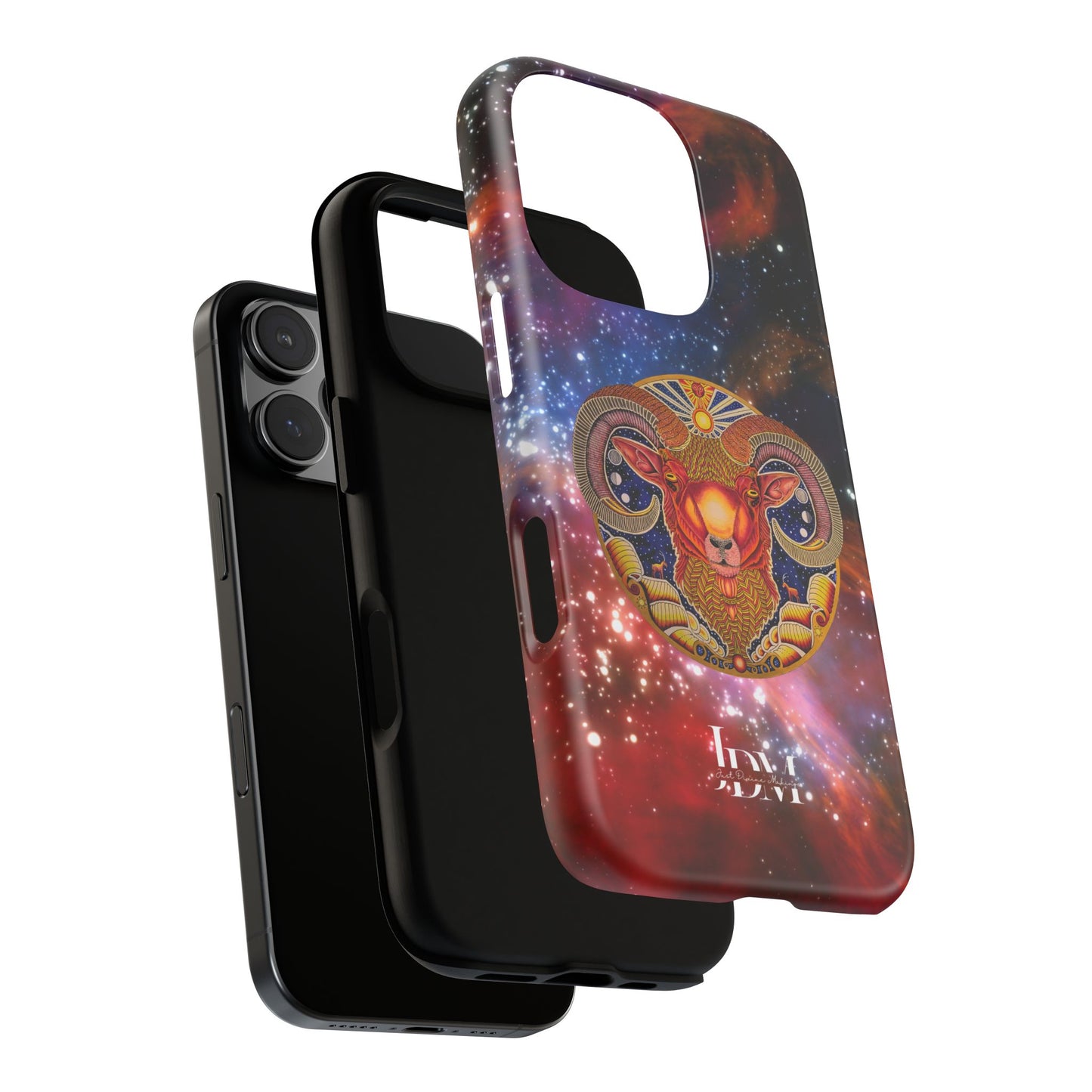 Aries Zodiac Tough Phone Case – Hand-Drawn Celestial Design (Non-AI)