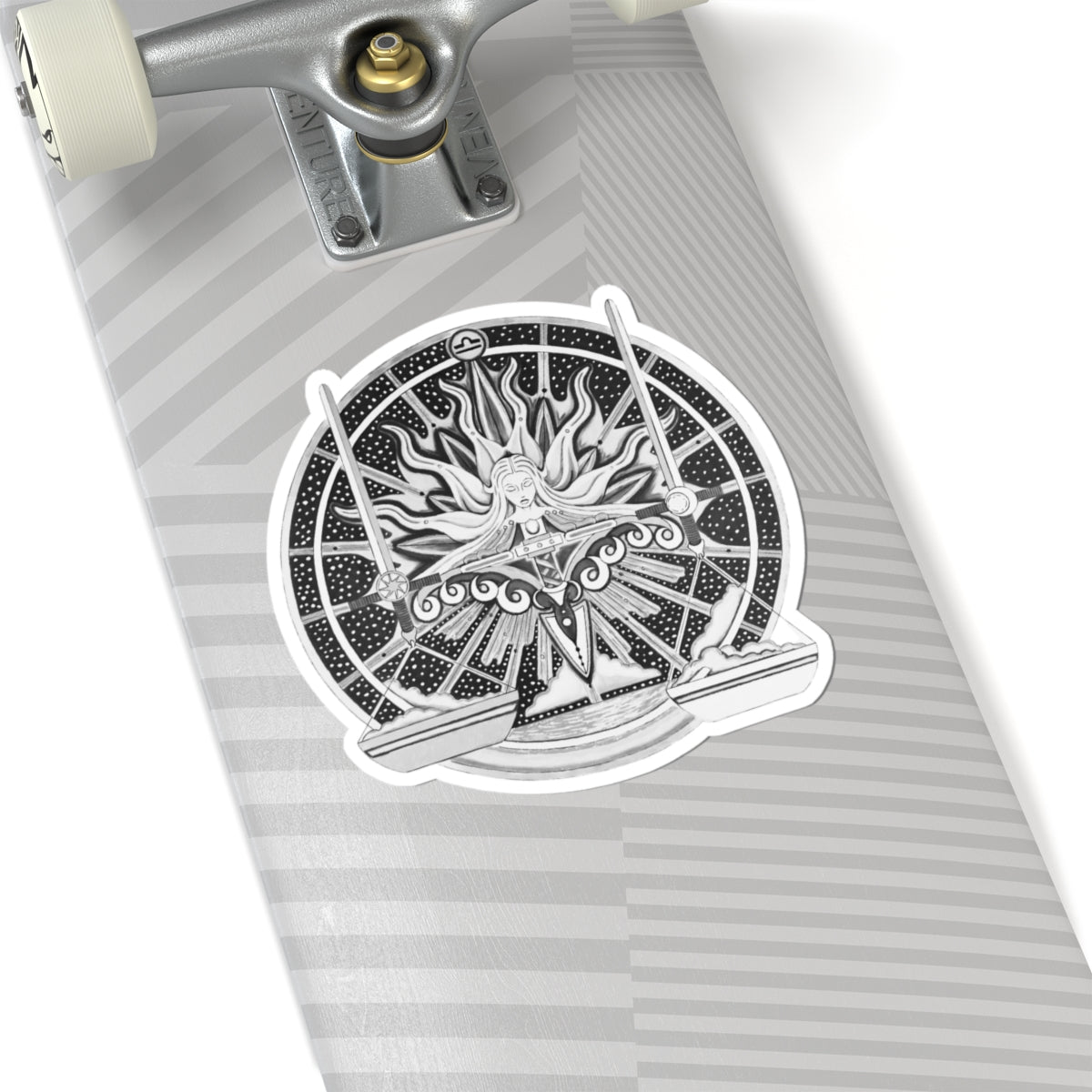 Libra Zodiac Kiss-Cut Sticker – Hand-Drawn Celestial Design (Non-AI) Universal