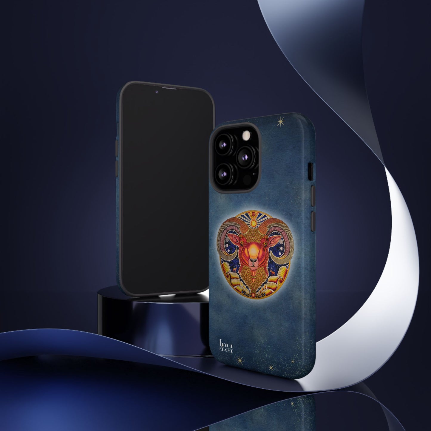 Aries Zodiac Phone Case - Hand-Drawn Celestial Design (Non-AI)