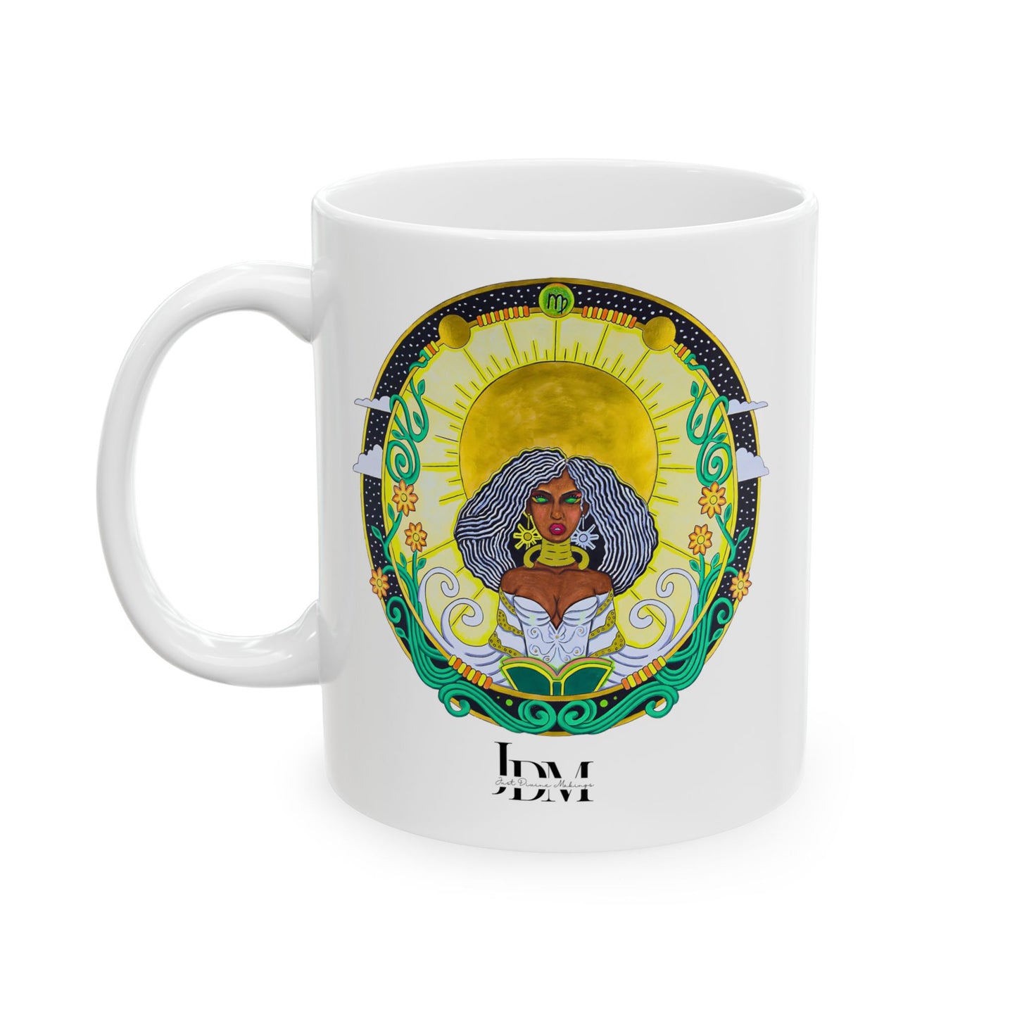 Virgo Zodiac Mug – Hand-Drawn Celestial Design (Non-AI)