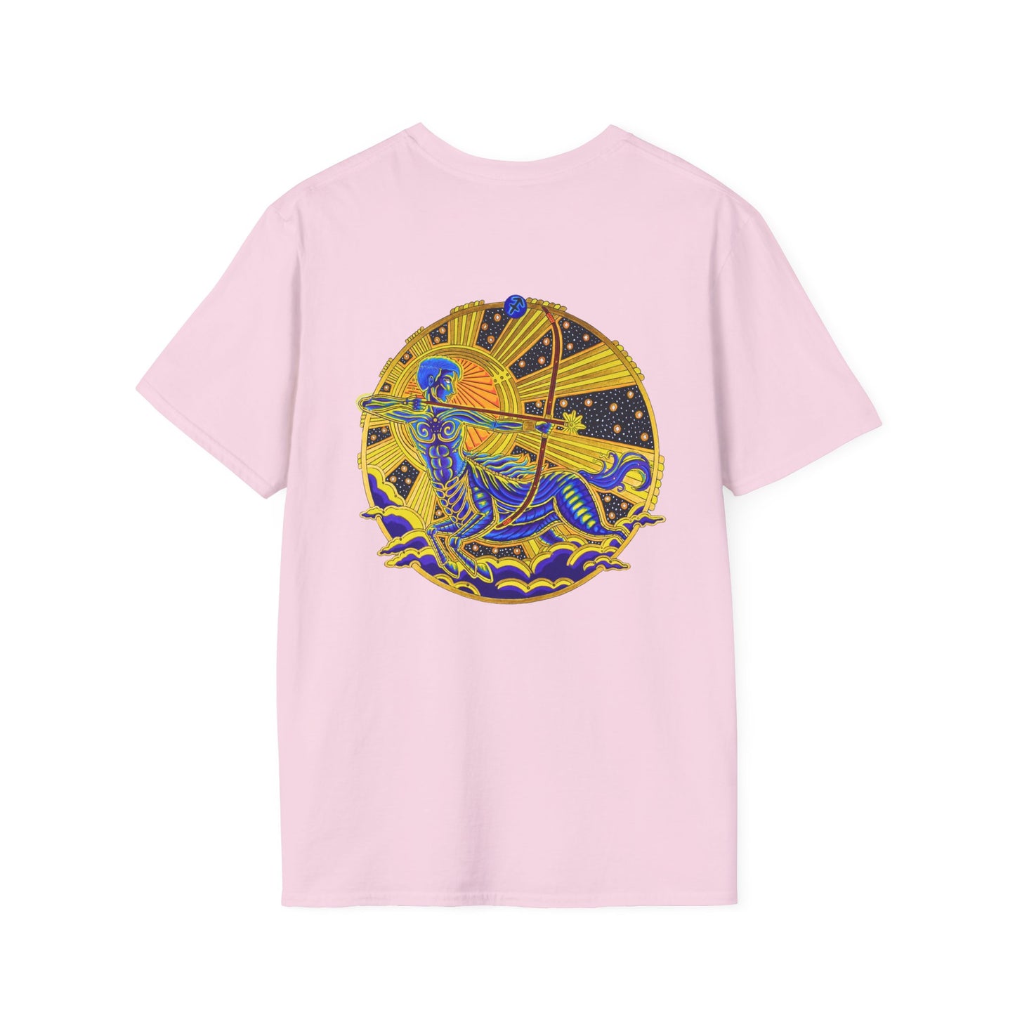 Sagittarius Zodiac Crew Neck T-Shirt – Hand-Drawn Celestial Design (Non-AI)