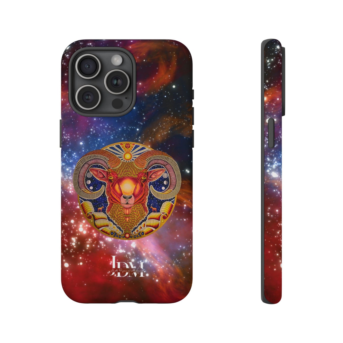 Aries Zodiac Tough Phone Case – Hand-Drawn Celestial Design (Non-AI)