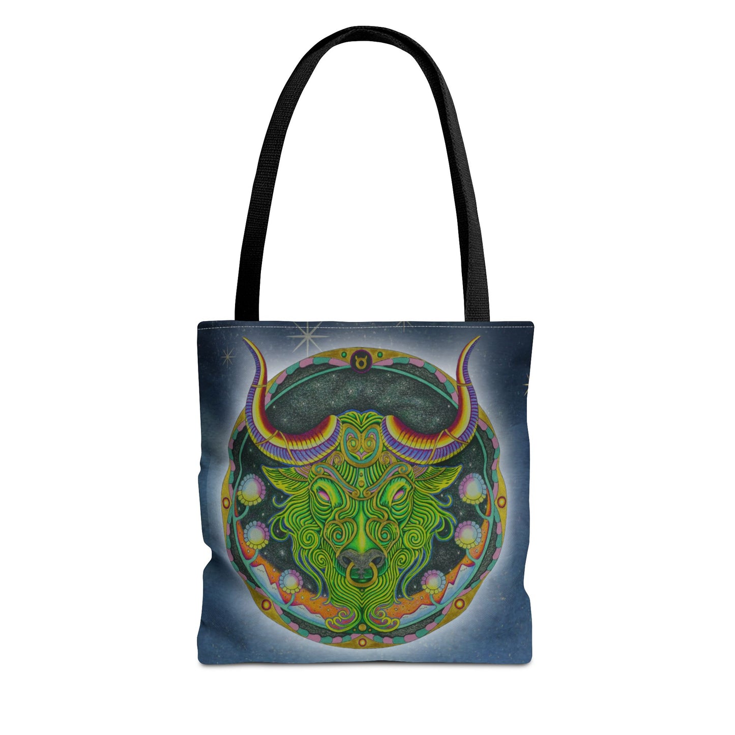 Taurus Zodiac Tote Bag - Hand-Drawn Celestial Design (Non-AI)