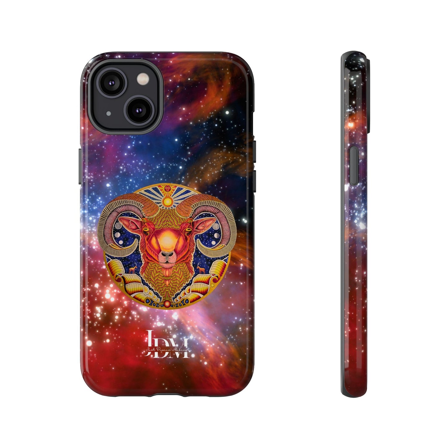 Aries Zodiac Tough Phone Case – Hand-Drawn Celestial Design (Non-AI)