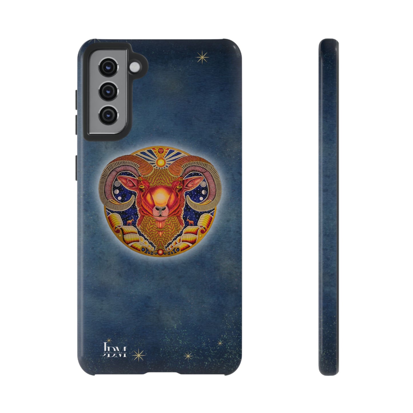 Aries Zodiac Phone Case - Hand-Drawn Celestial Design (Non-AI)