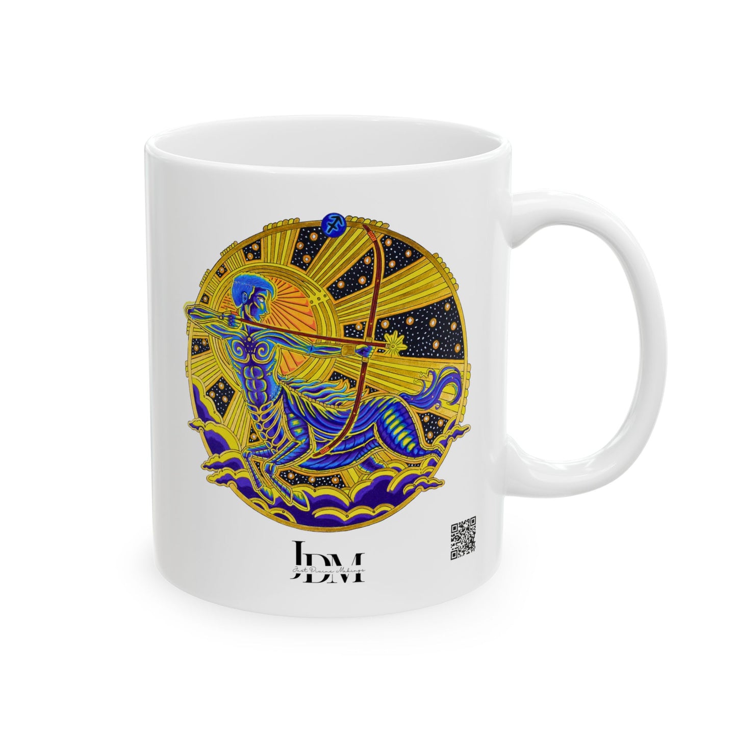 Sagittarius Zodiac Mug – Hand-Drawn Celestial Design (Non-AI)